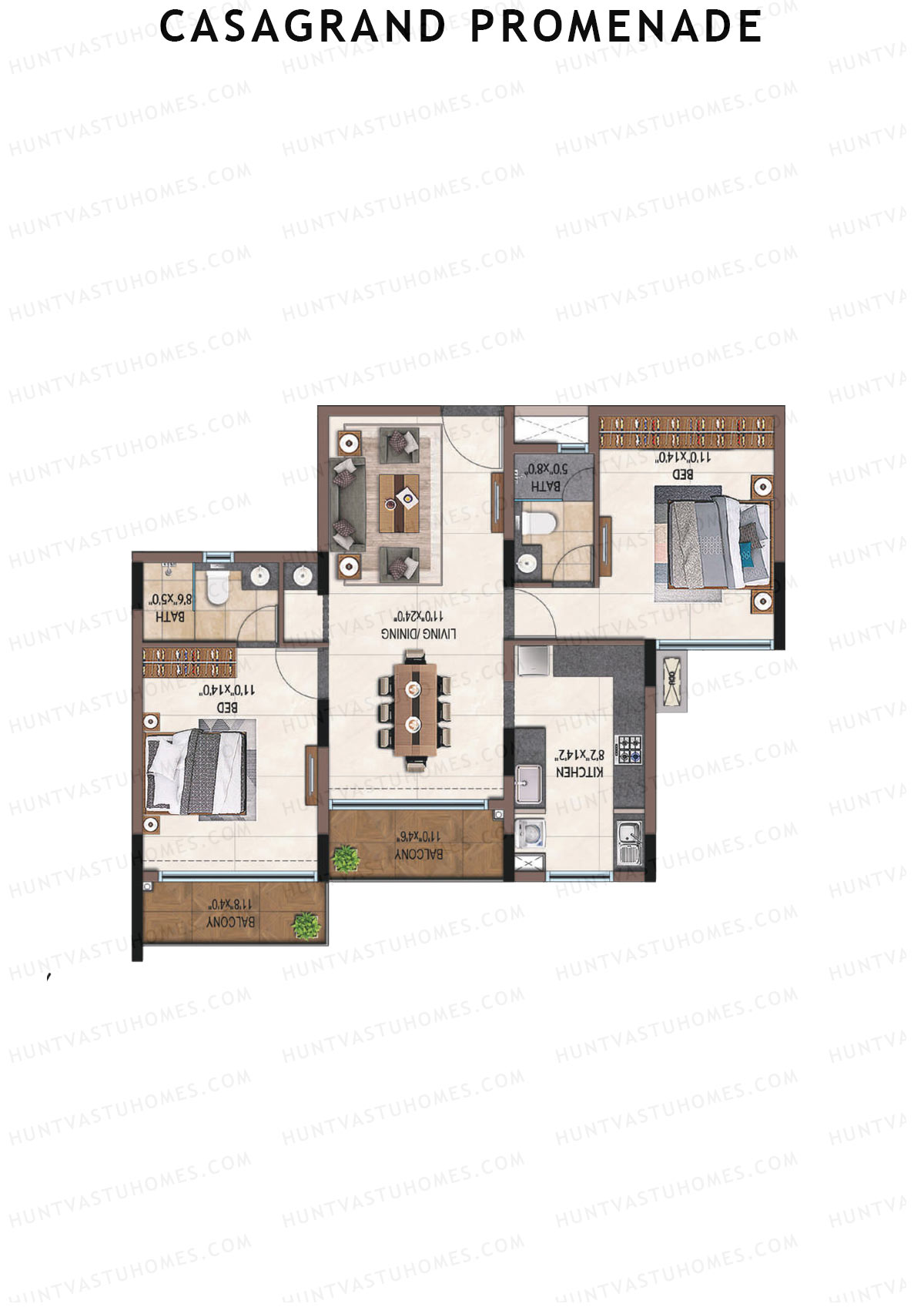 Casagrand Promenade Wing A Unit 8 Floor Plan