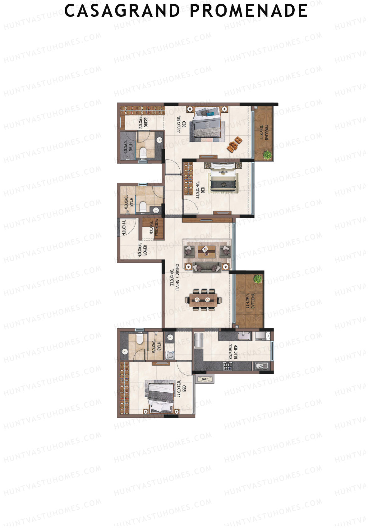 Casagrand Promenade Wing B Unit 11 Floor Plan