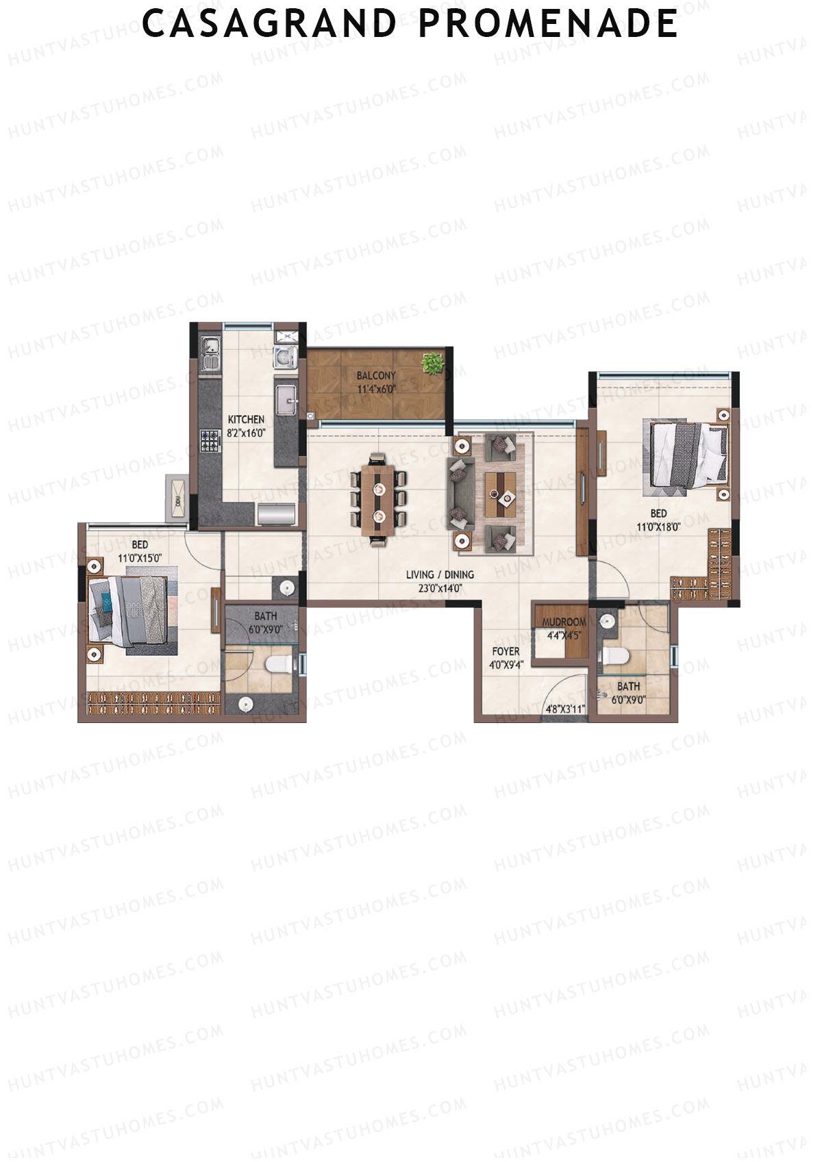 Casagrand Promenade Wing B Unit 7 Floor Plan