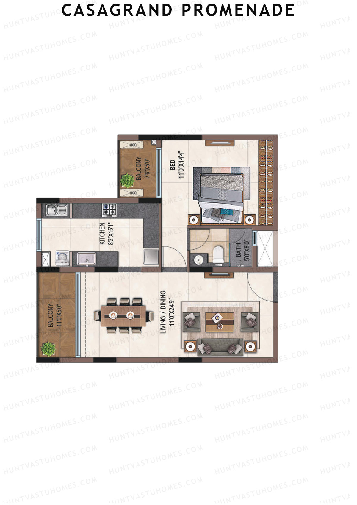 Casagrand Promenade Wing B Unit 9 Floor Plan