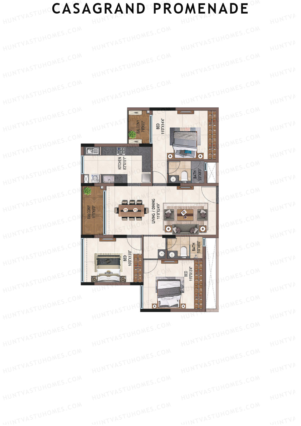 Casagrand Promenade Wing B Unit 9 Floor Plan