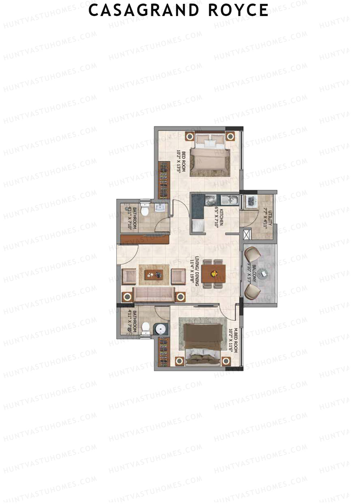 Casagrand Royce Block A Unit 1 (Type 6) Floor Plan