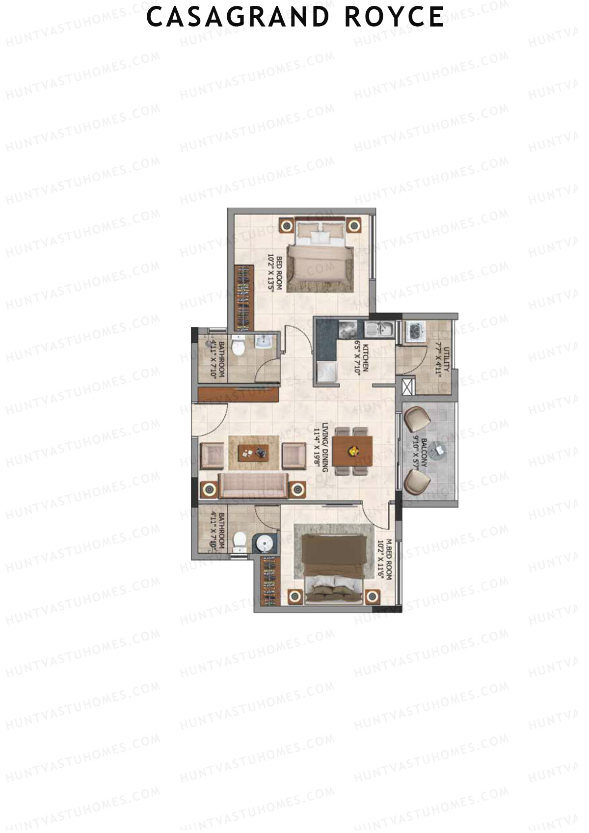 Casagrand Royce Block A Unit 2 (Type 6C) Floor Plan