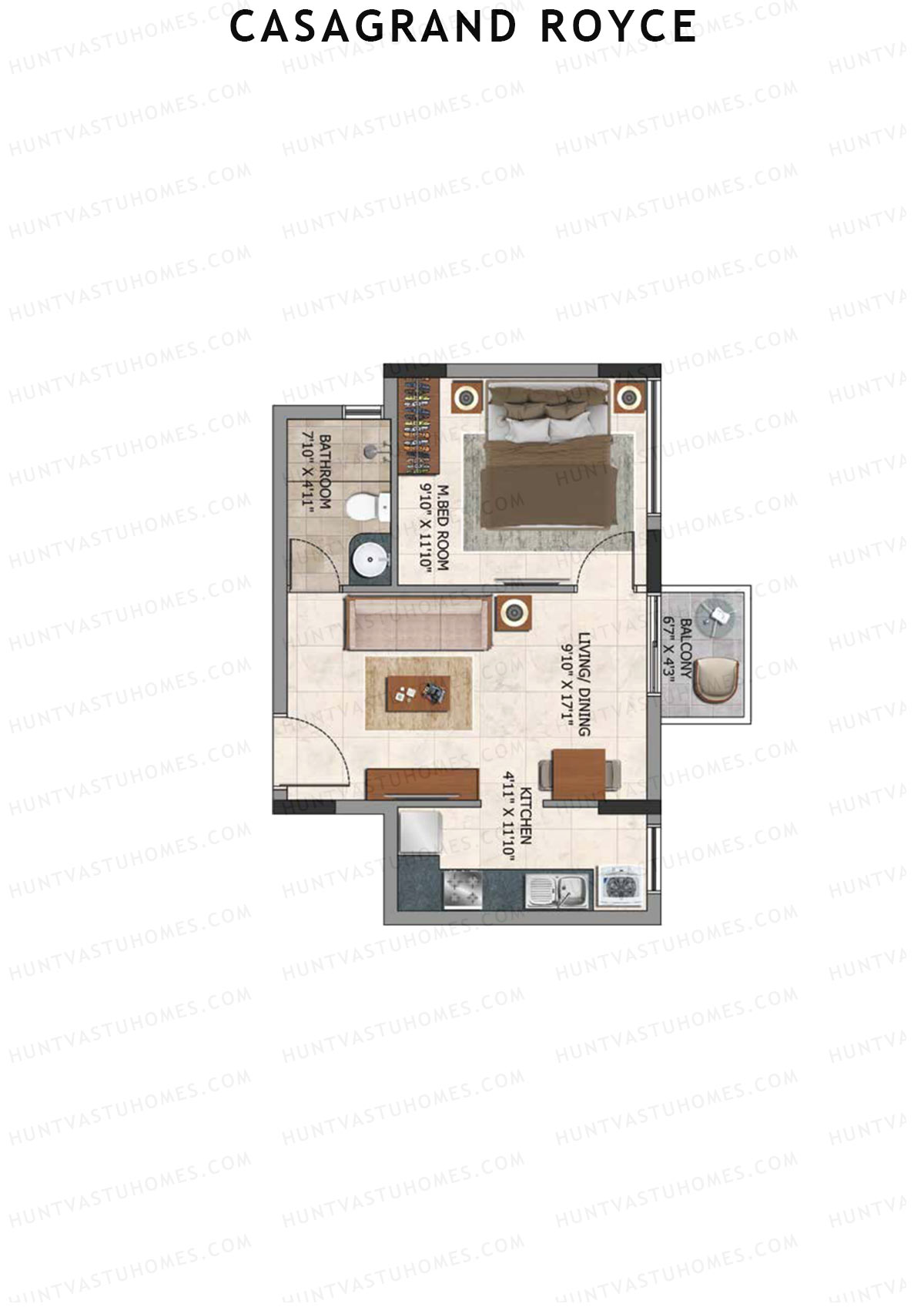 Casagrand Royce Block A Unit 3 (Type 2A) Floor Plan
