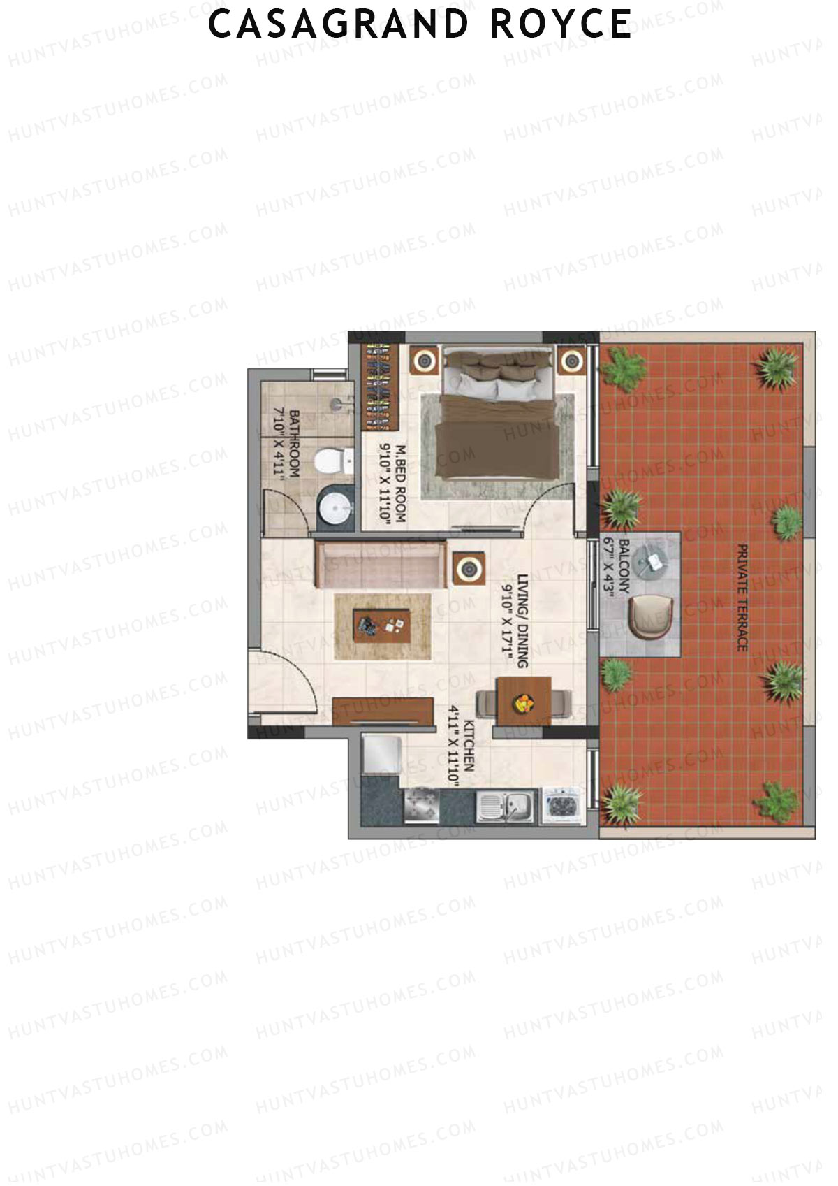 Casagrand Royce Block A Unit 3 (Type 2D) Floor Plan