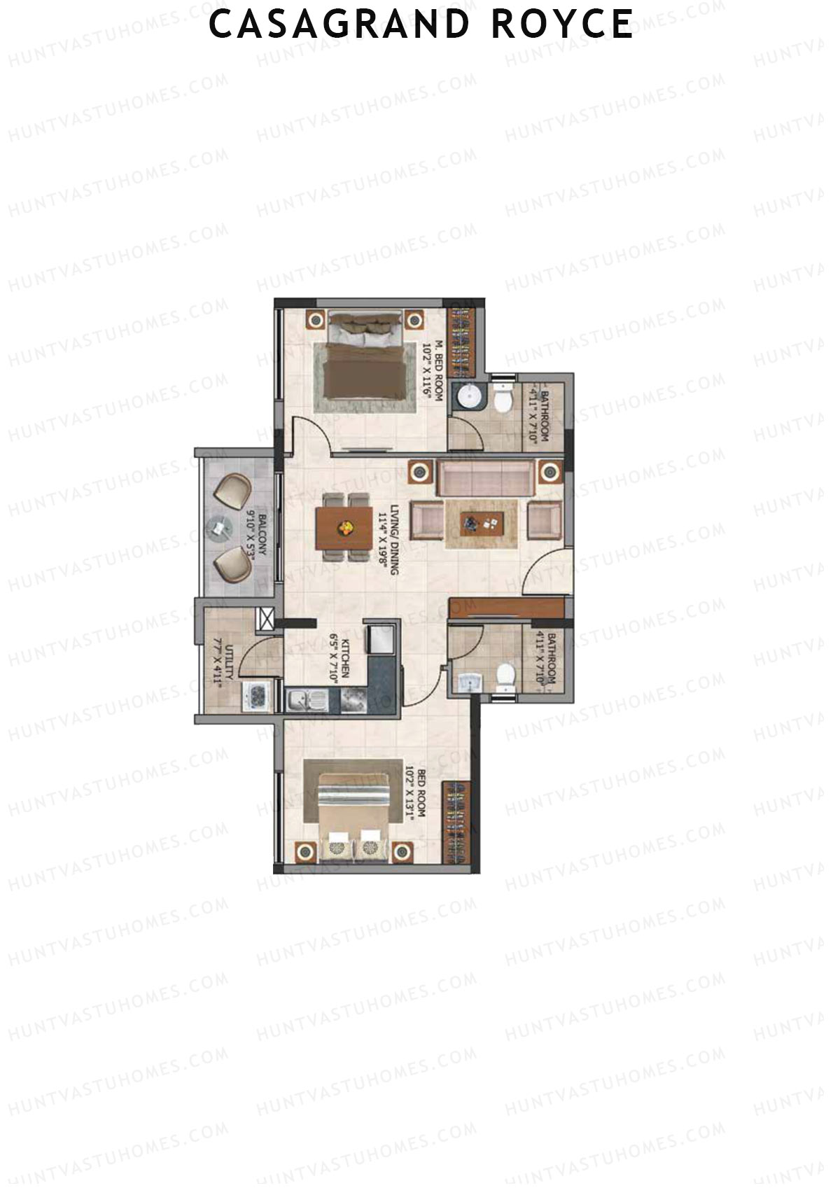 Casagrand Royce Block A Unit 4 (Type 5G) Floor Plan