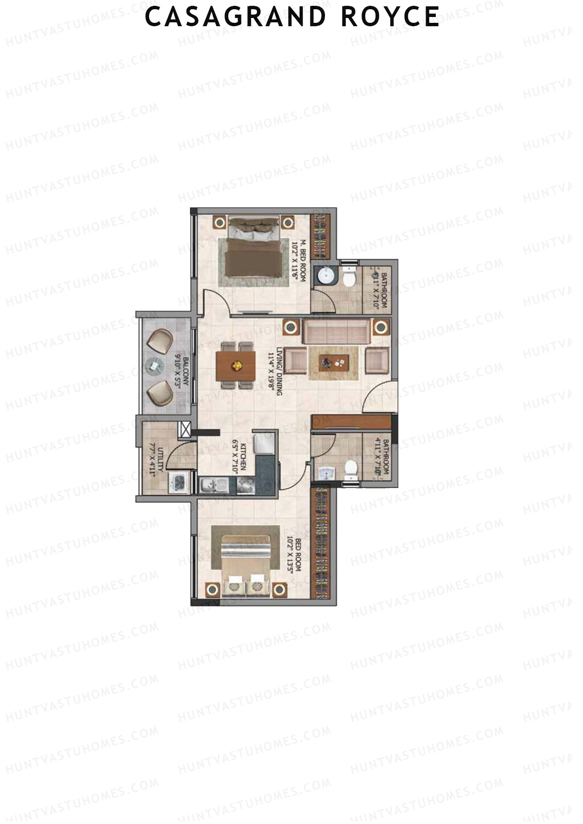 Casagrand Royce Block A Unit 5A (Type 5) Floor Plan