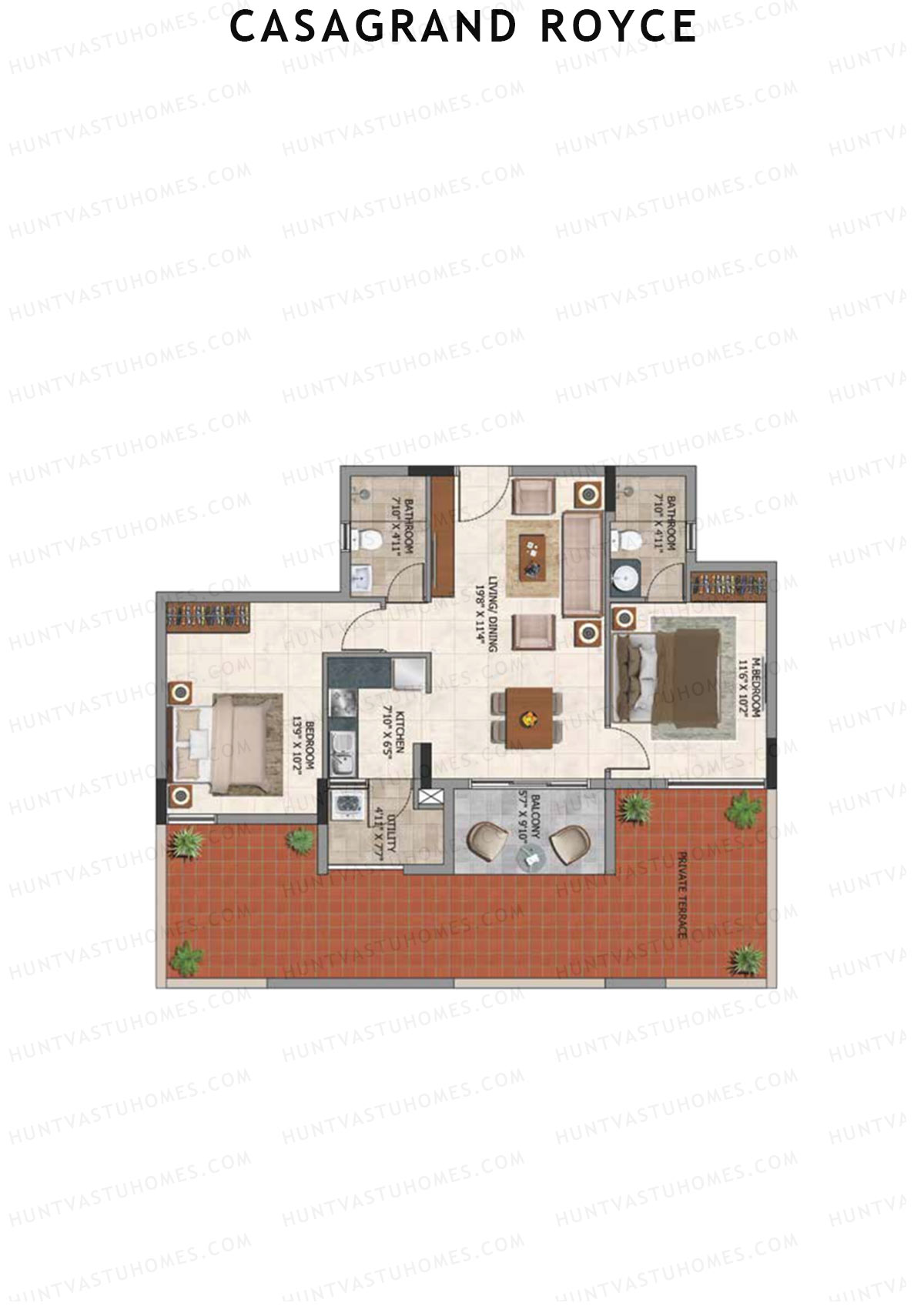 Casagrand Royce Block B Unit 10 (Type 8B) Floor Plan