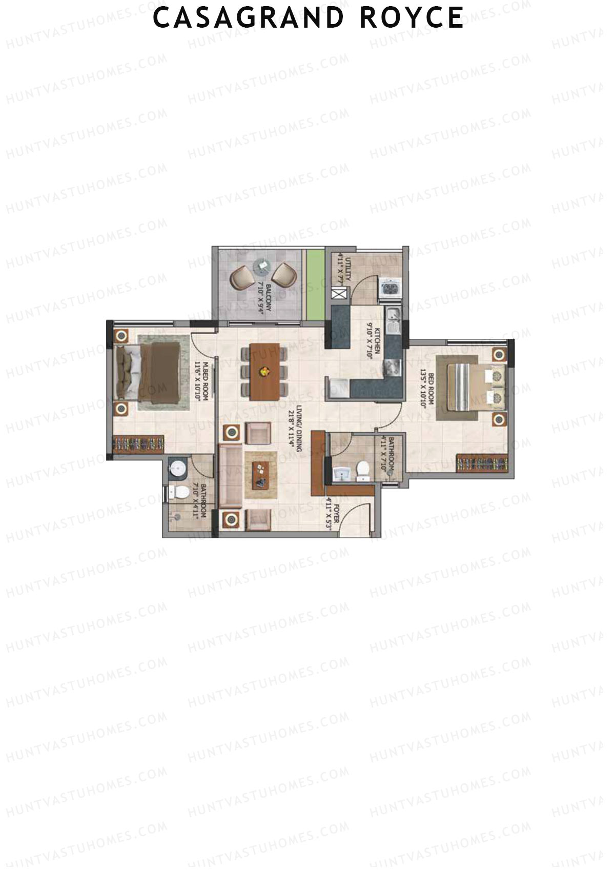 Casagrand Royce Block B Unit 5 (Type 11) Floor Plan