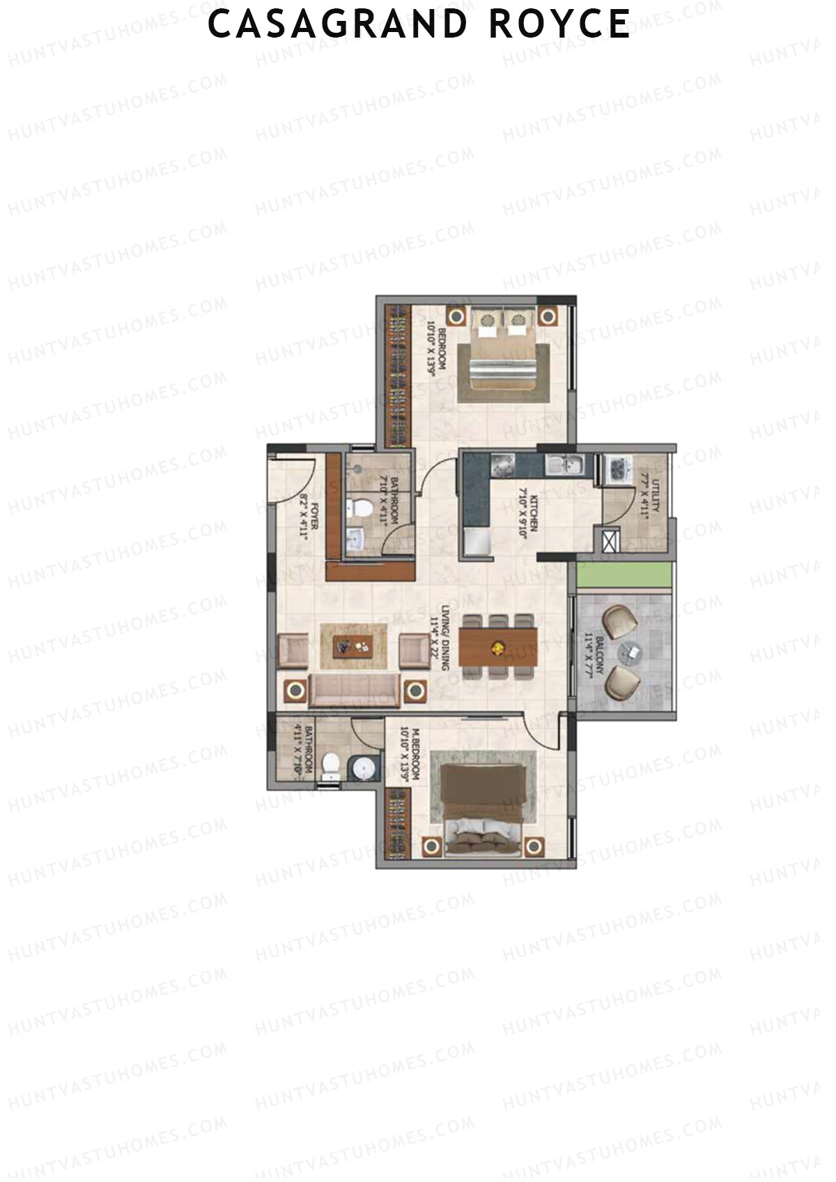 Casagrand Royce Block C Unit 2 (Type 10) Floor Plan