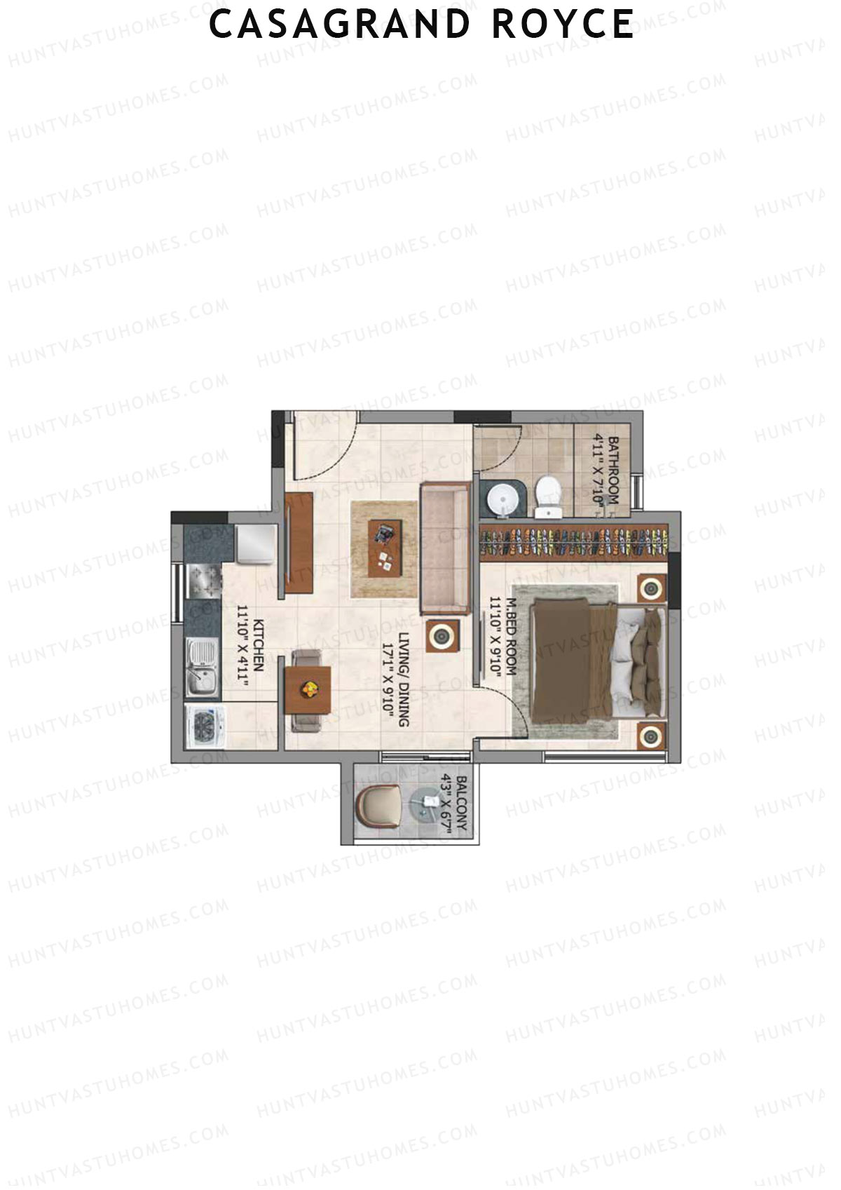 Casagrand Royce Block D Unit 9 (Type 4C) Floor Plan