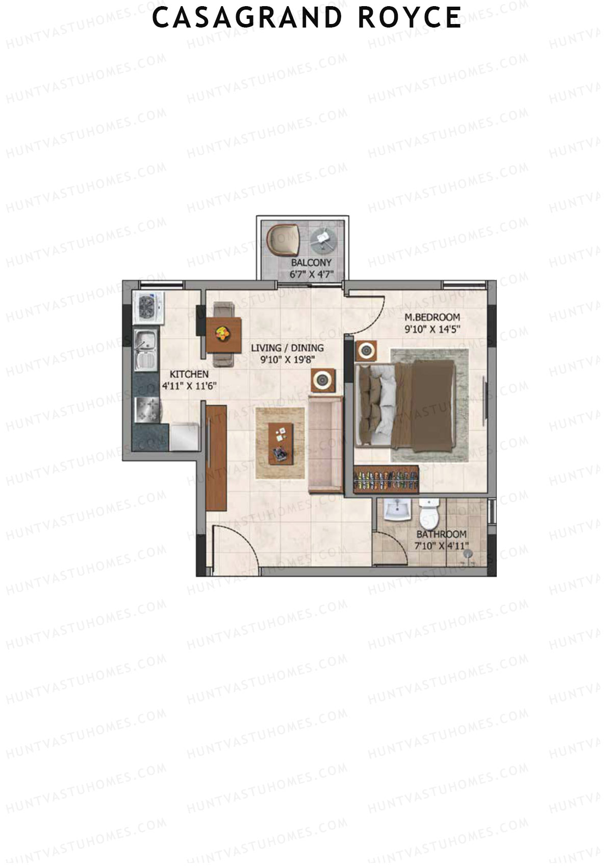 Casagrand Royce Block E Unit 2 (Type 2C) Floor Plan