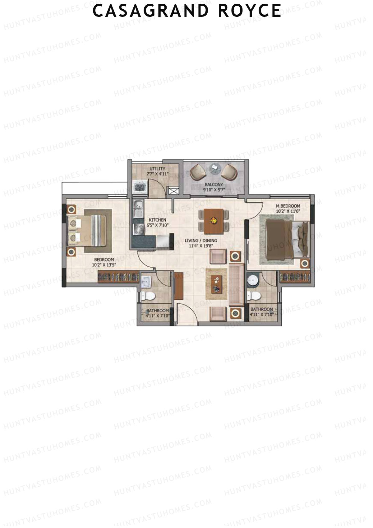 Casagrand Royce Block E Unit 4 (Type 29) Floor Plan