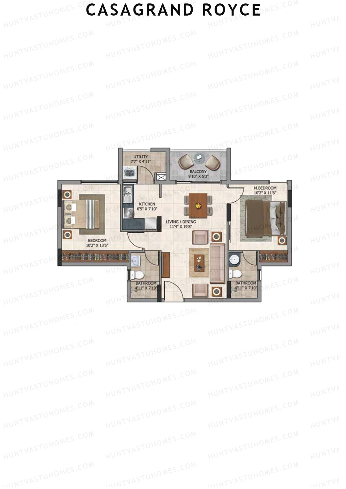 Casagrand Royce Block E Unit 4 (Type 29A) Floor Plan