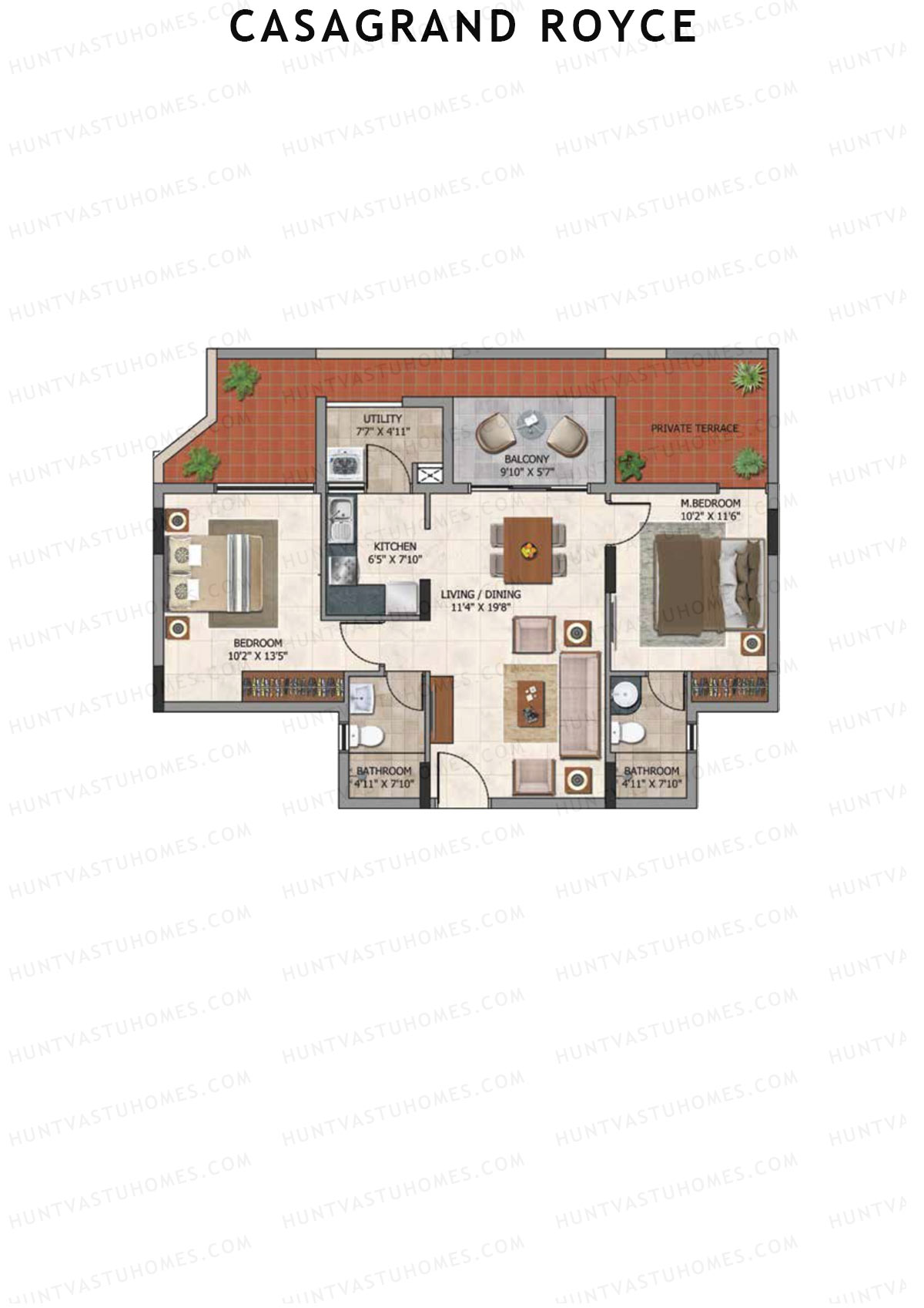 Casagrand Royce Block E Unit 4 (Type 29B) Floor Plan