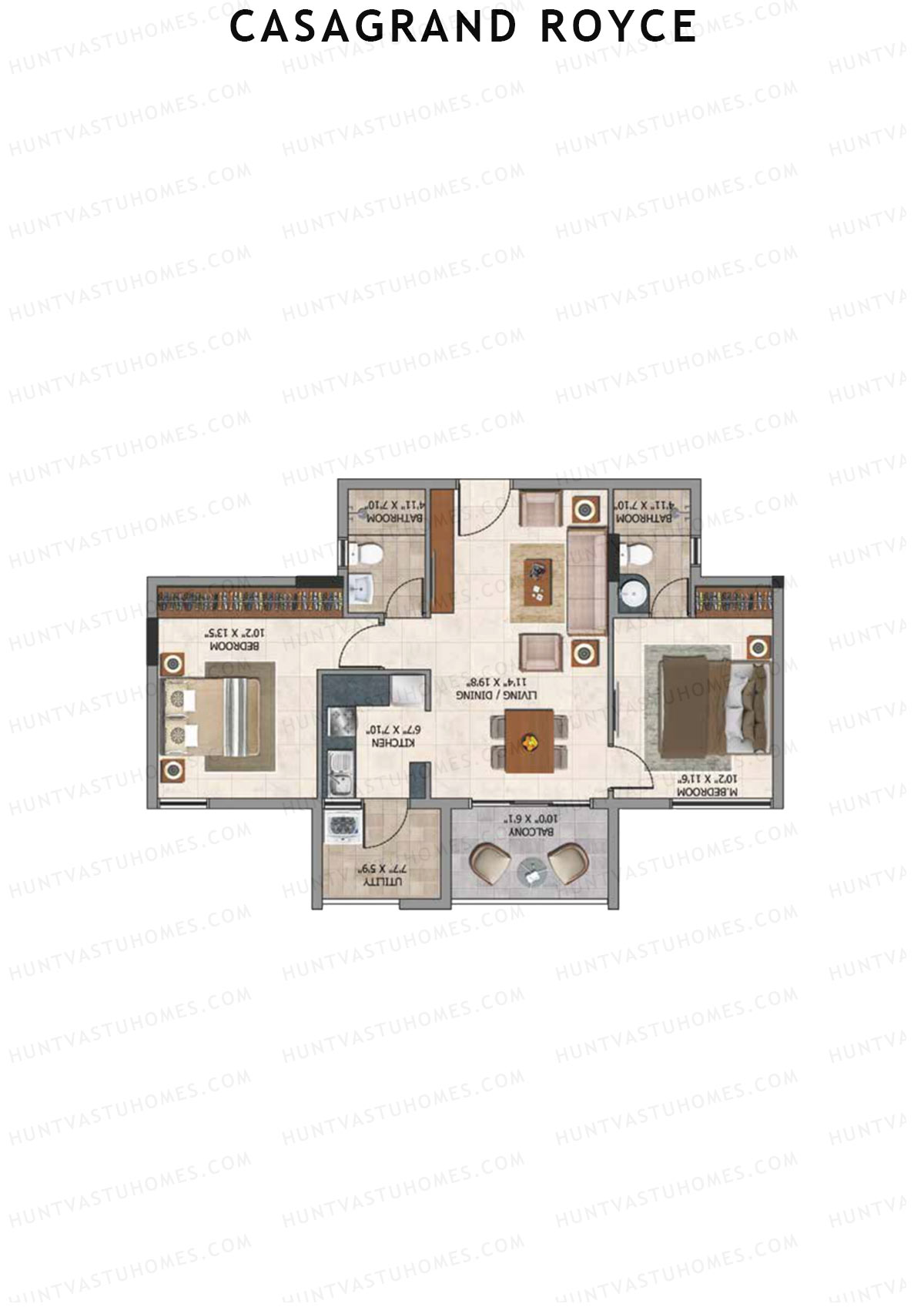 Casagrand Royce Block E Unit 6 (Type 5C) Floor Plan