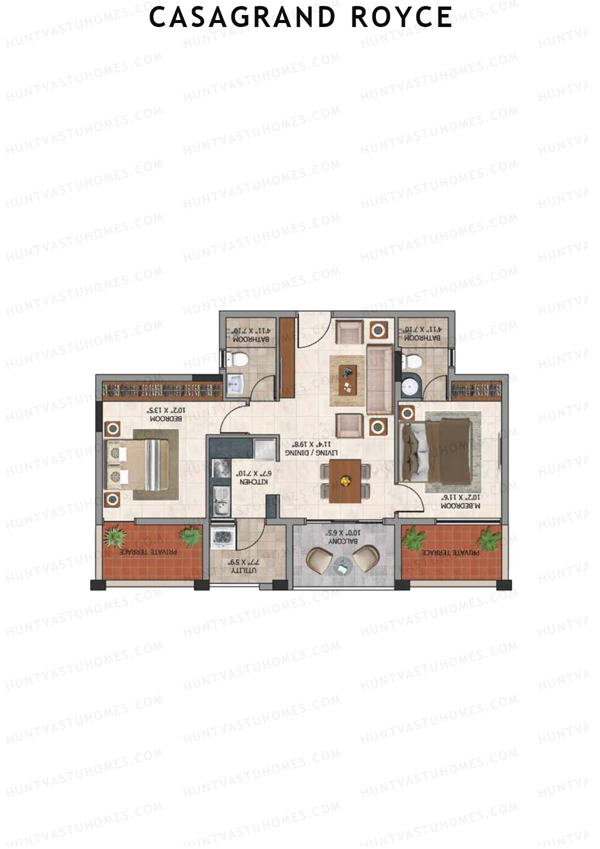 Casagrand Royce Block E Unit 6 (Type 5E) Floor Plan