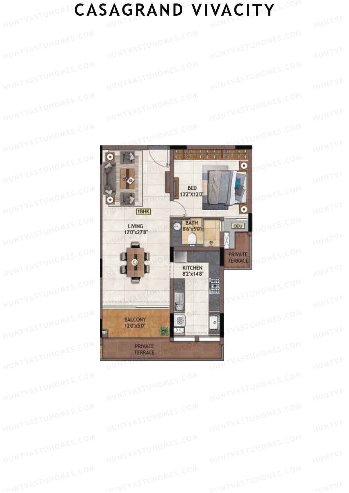 Casagrand Vivacity Tower 1 Unit A6 Floor Plan