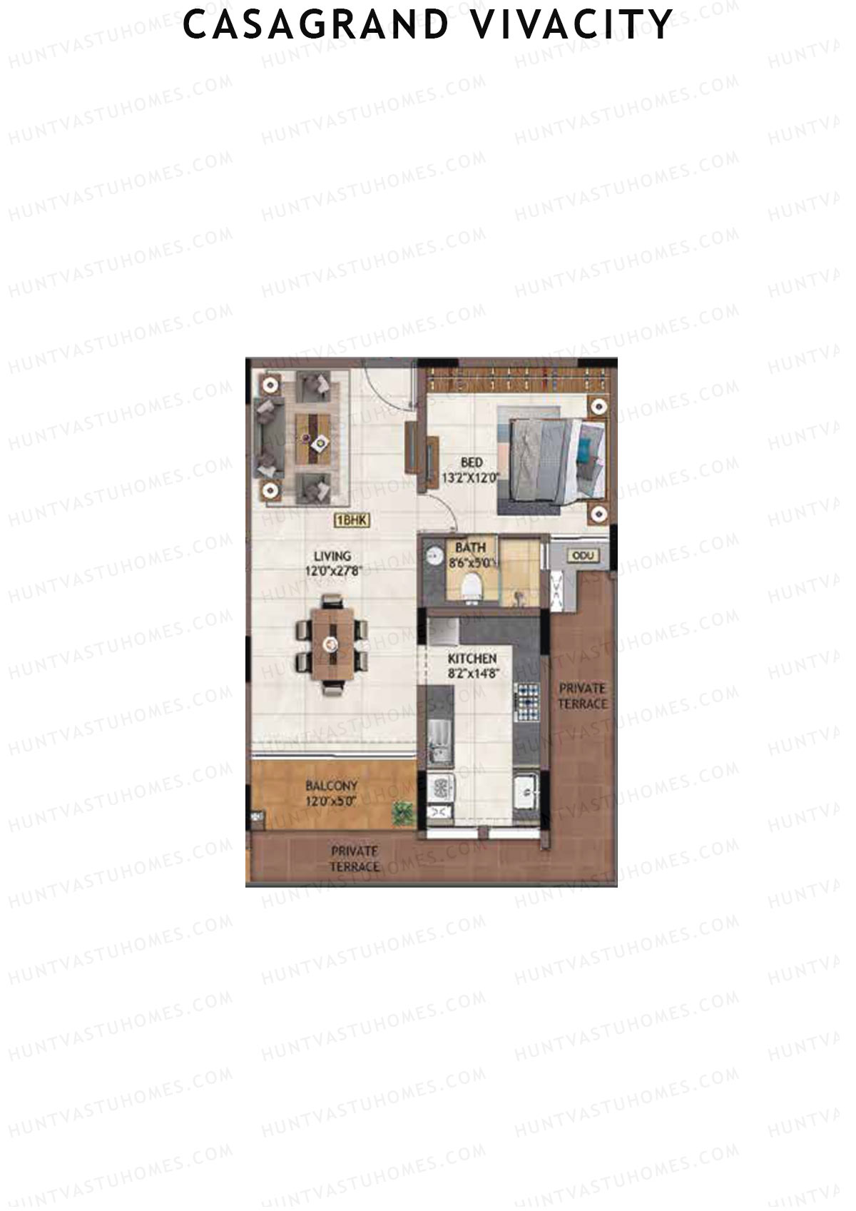Casagrand Vivacity Tower 1 Unit A7 Floor Plan