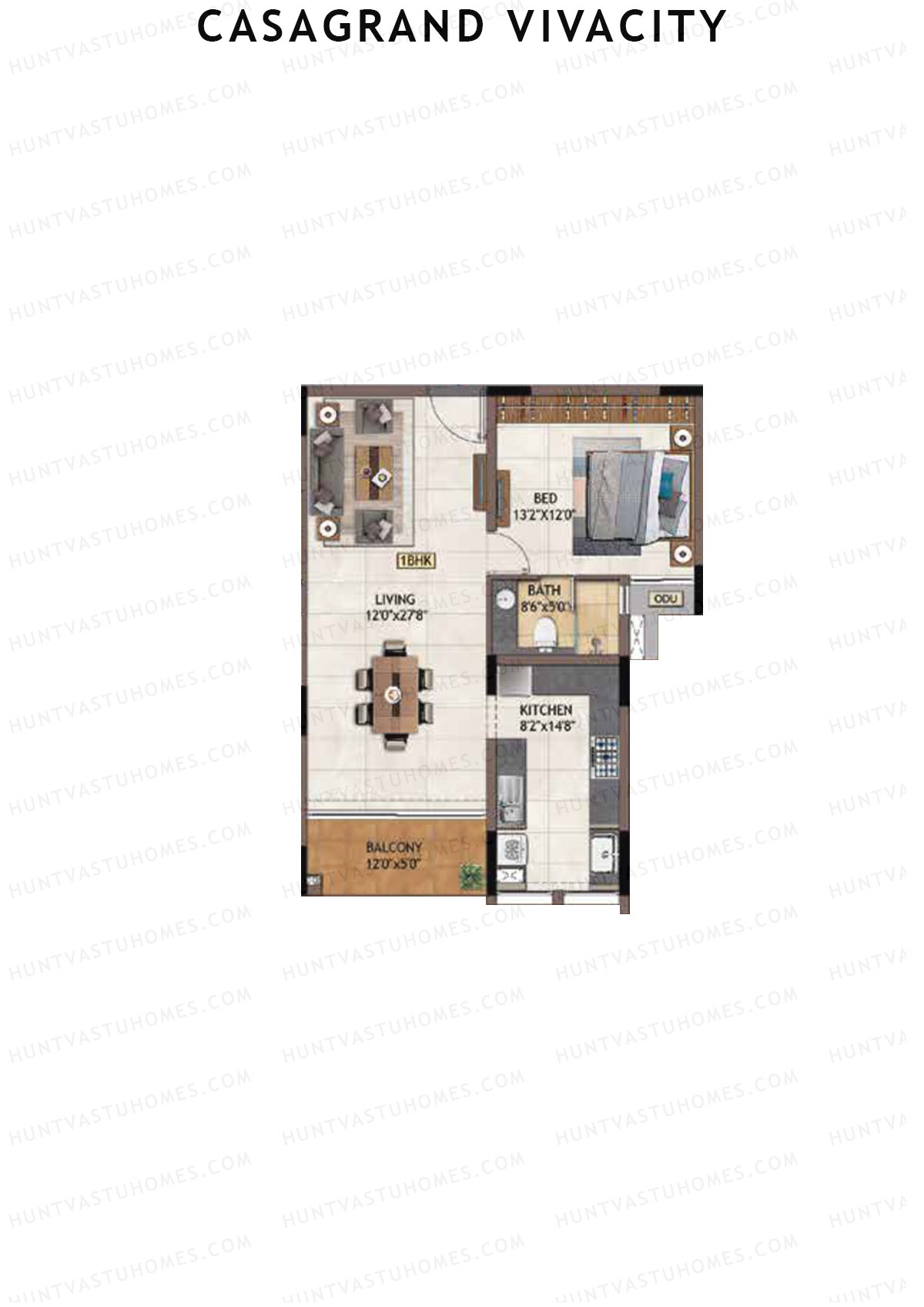 Casagrand Vivacity Tower 1 Unit A8 Floor Plan