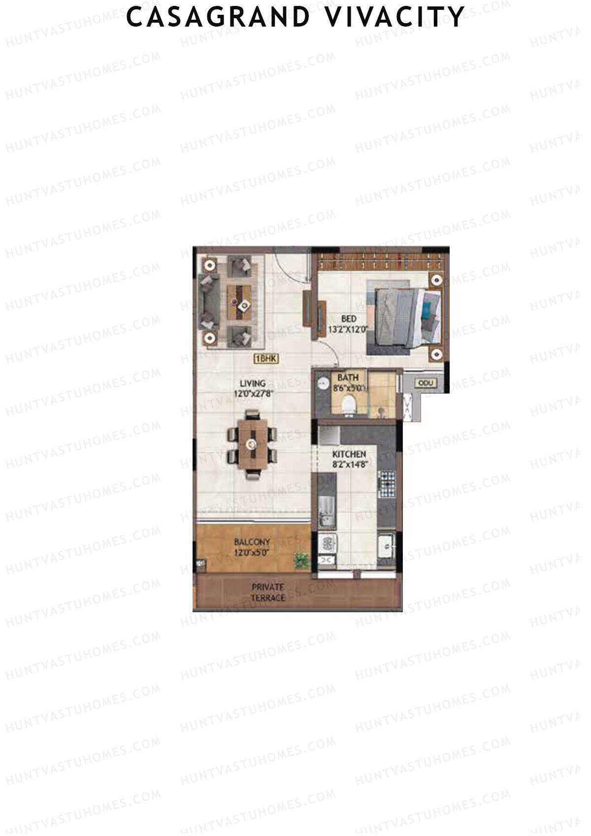 Casagrand Vivacity Tower 1 Unit A8 Floor Plan