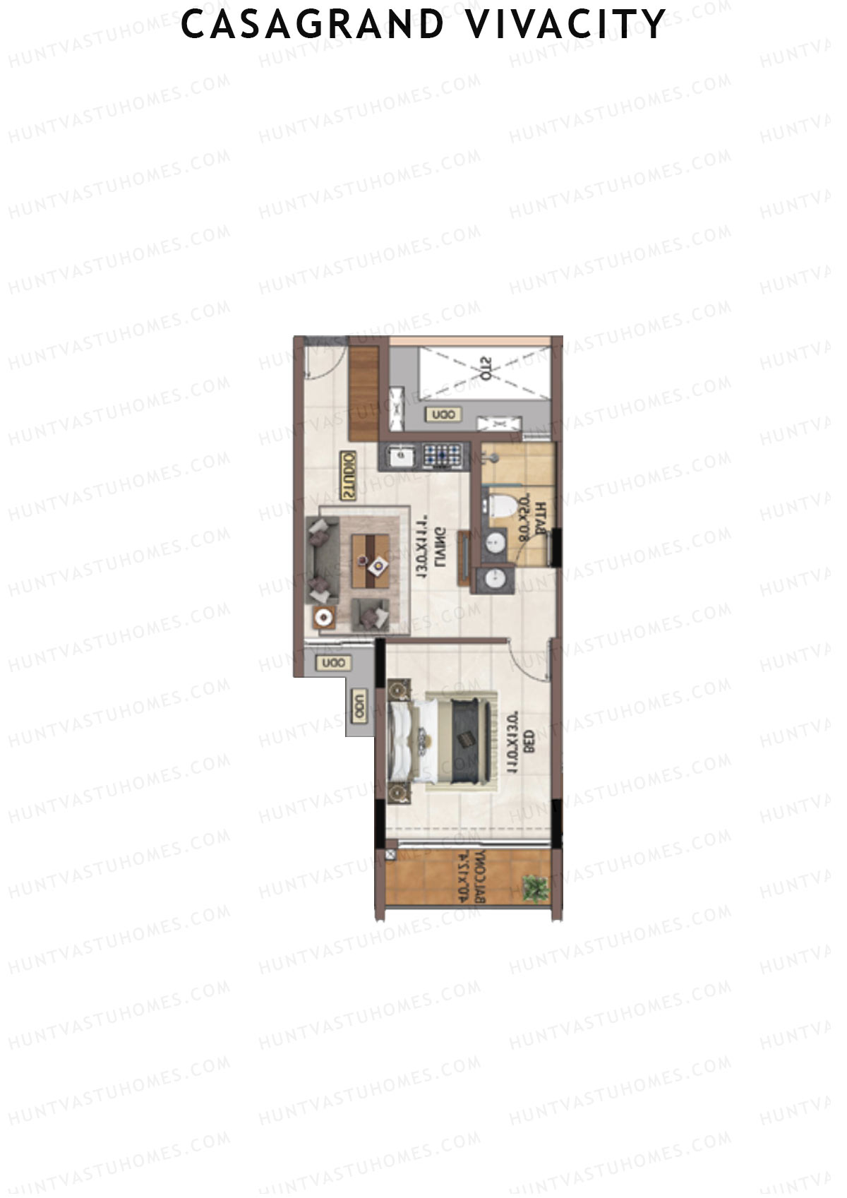 Casagrand Vivacity Tower 1 Unit A9A Floor Plan