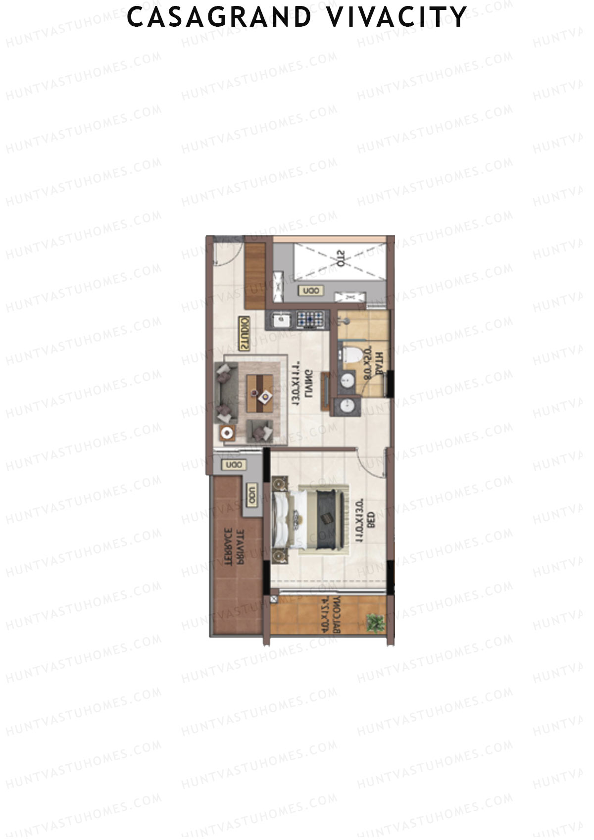 Casagrand Vivacity Tower 1 Unit A9A Floor Plan