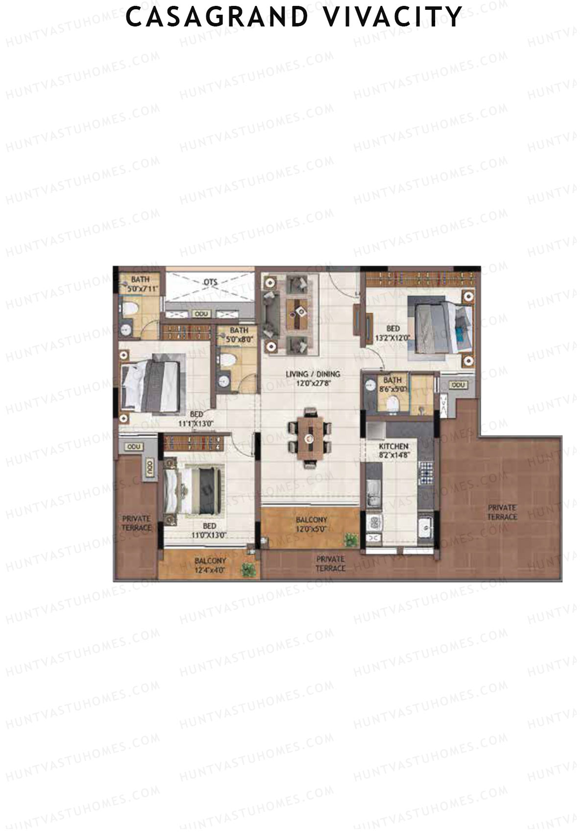 Casagrand Vivacity Tower 1 Unit B4 Floor Plan