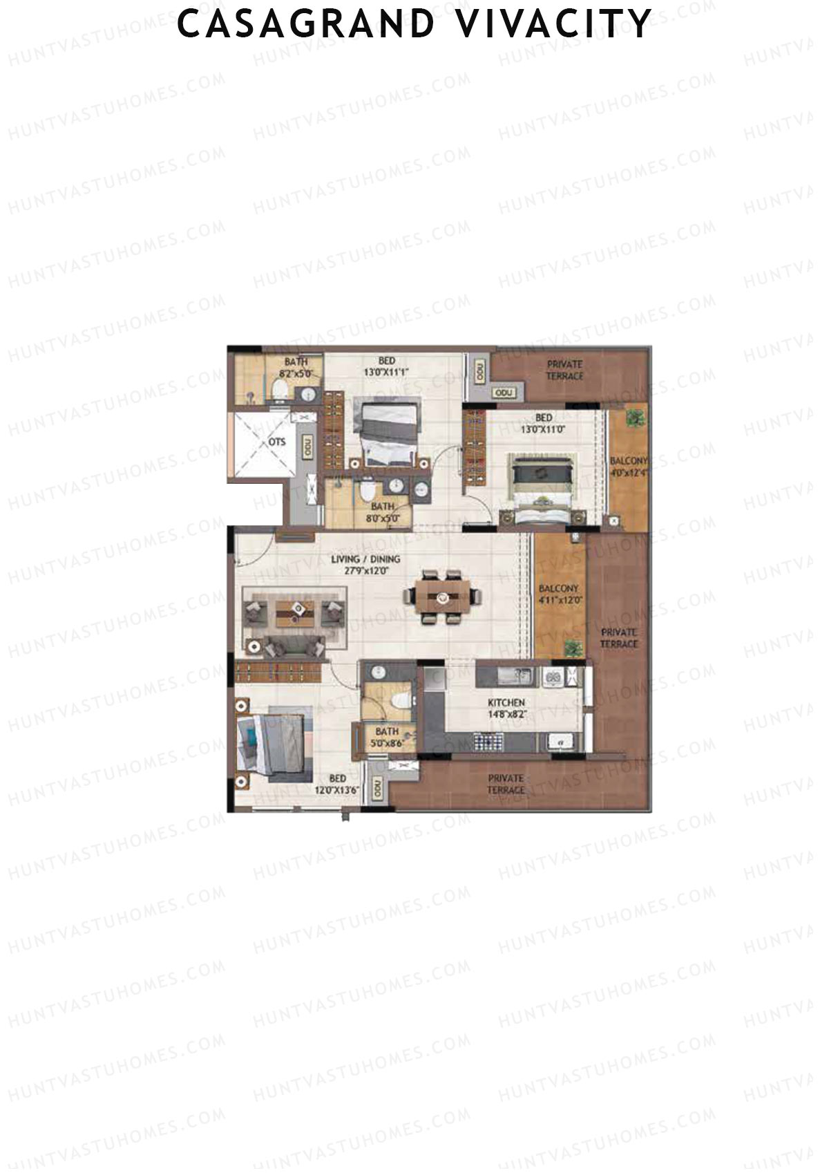 Casagrand Vivacity Tower 2 Unit B10 Floor Plan