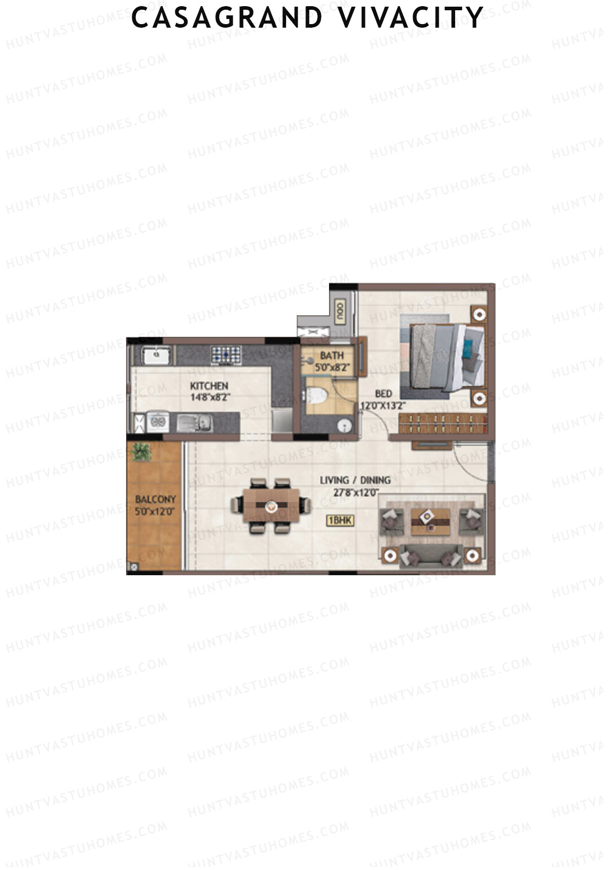 Casagrand Vivacity Tower 2 Unit D3 Floor Plan