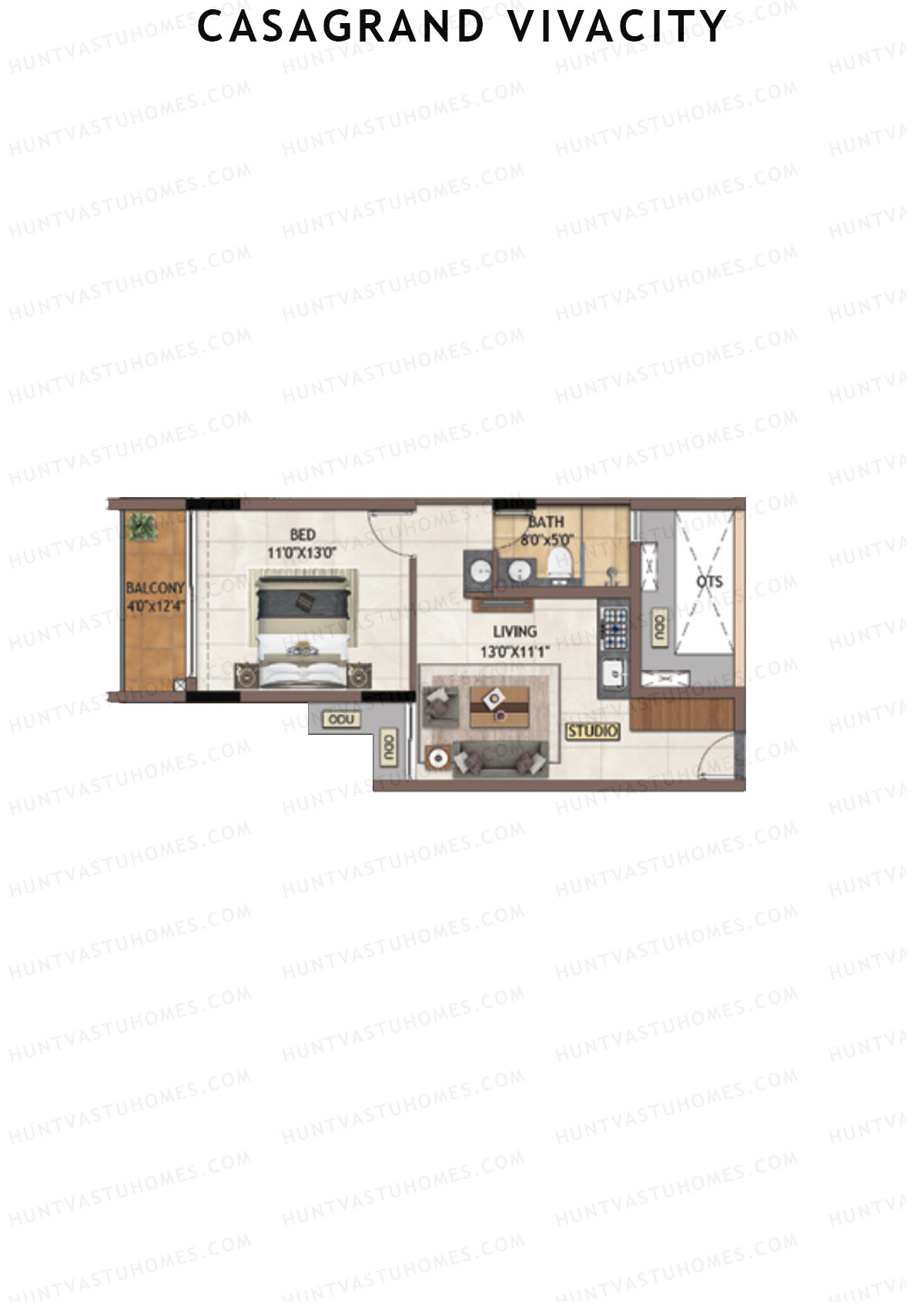 Casagrand Vivacity Tower 2 Unit D3A Floor Plan