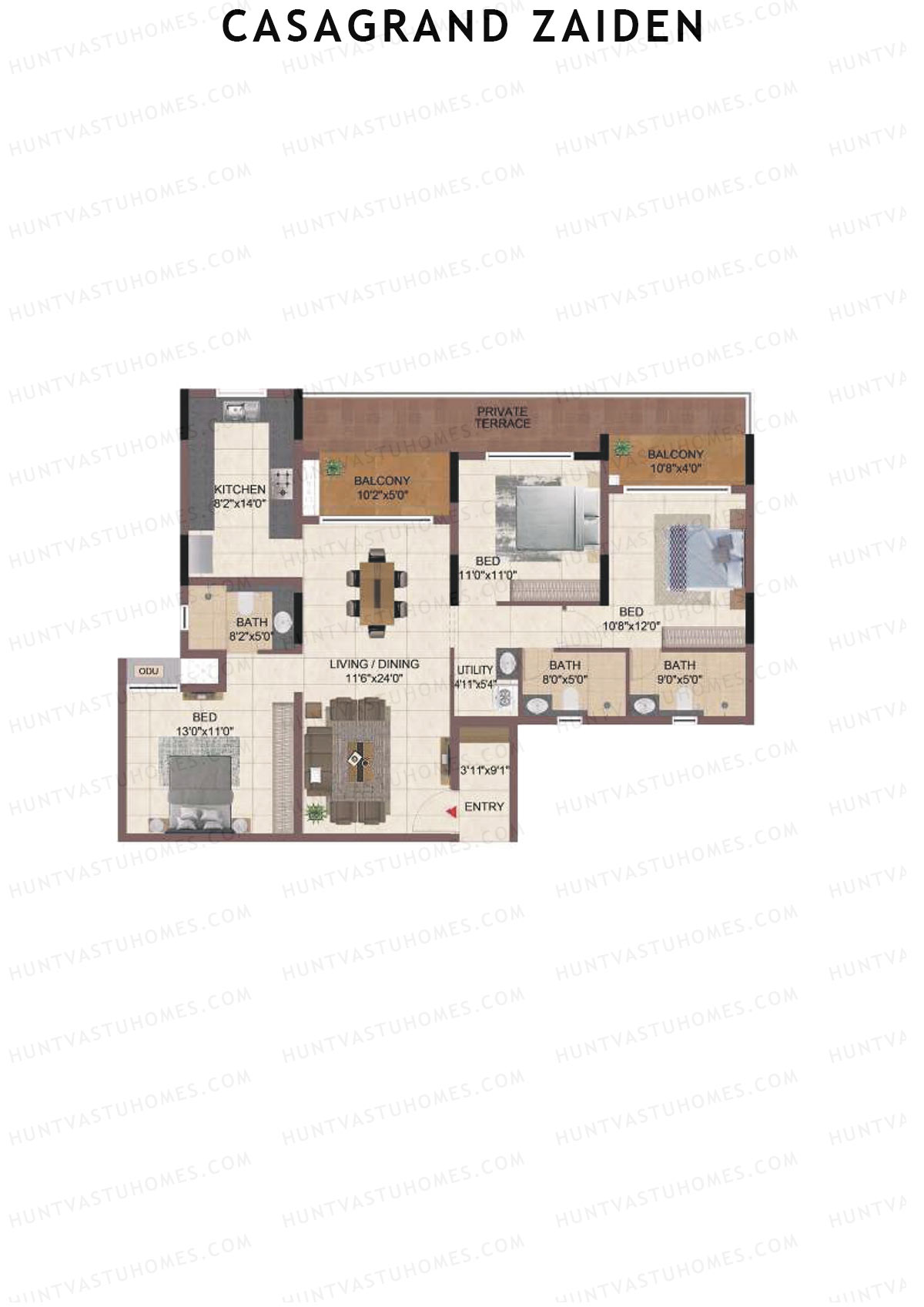 Casagrand Zaiden Tower A Unit 4 Floor Plan