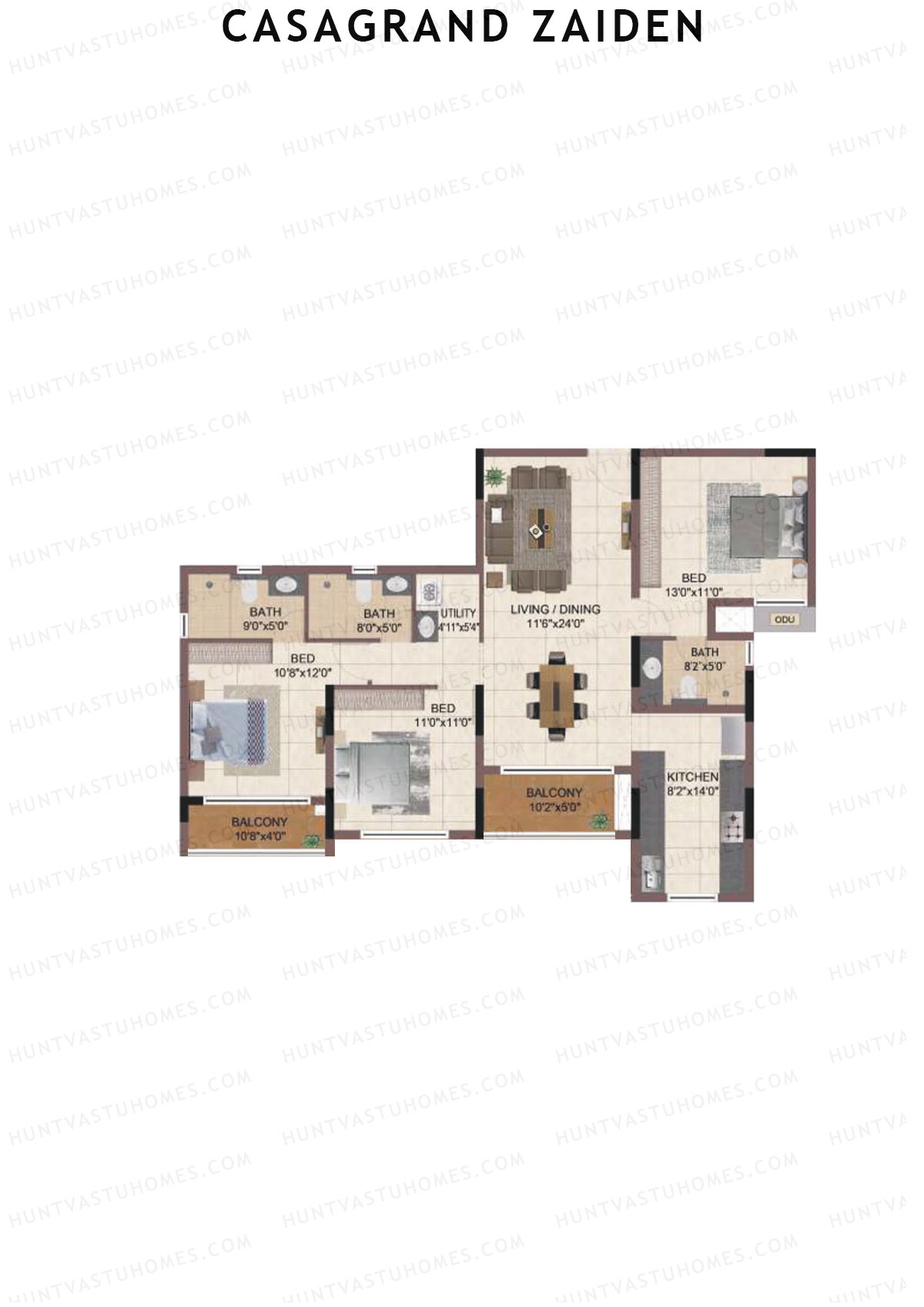 Casagrand Zaiden Tower A Unit 8 Floor Plan
