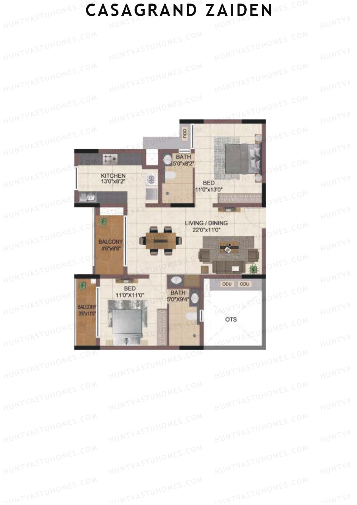 Casagrand Zaiden Tower B Unit 1 Floor Plan