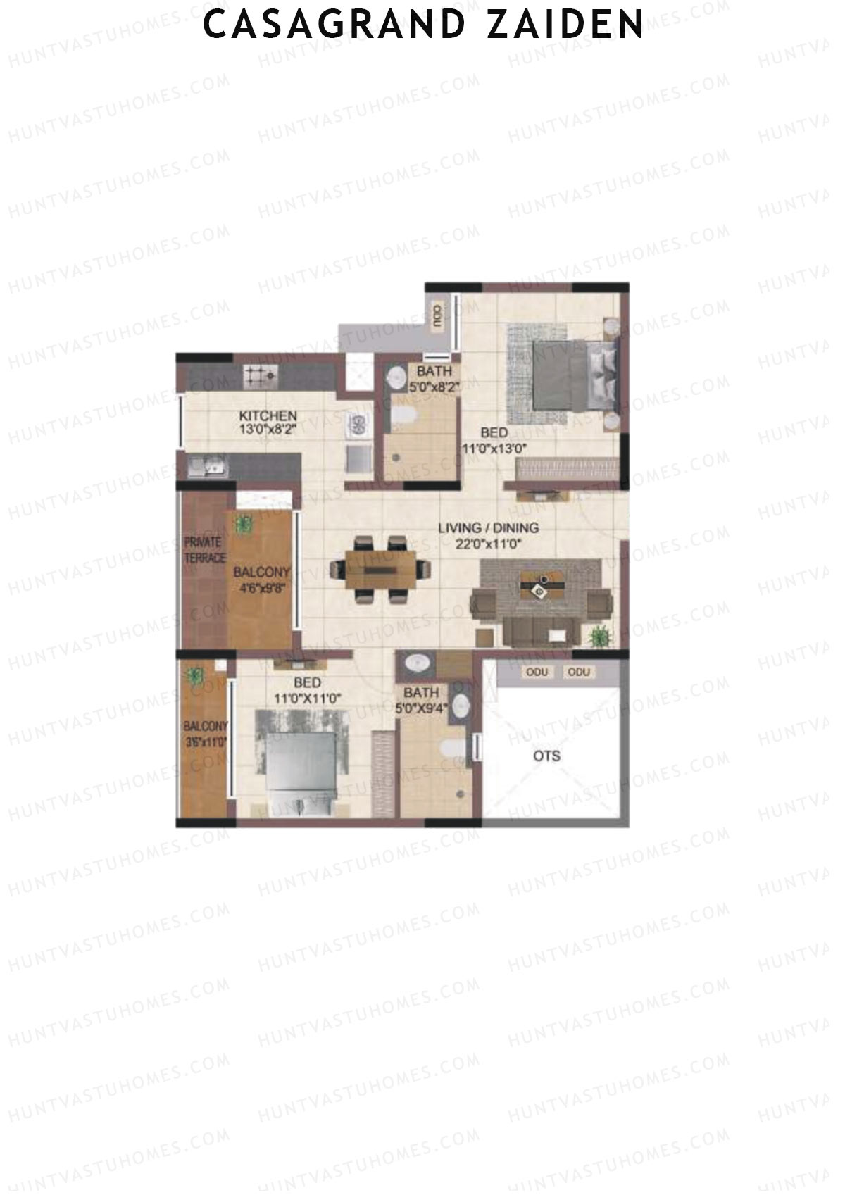 Casagrand Zaiden Tower B Unit 1 Floor Plan