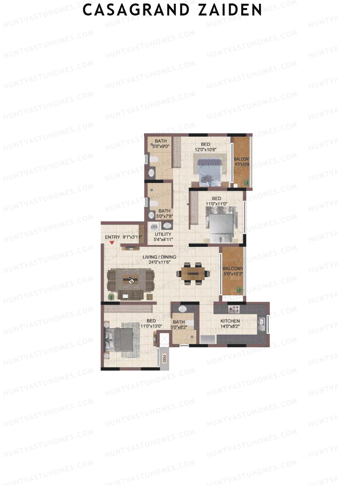 Casagrand Zaiden Tower B Unit 7 Floor Plan