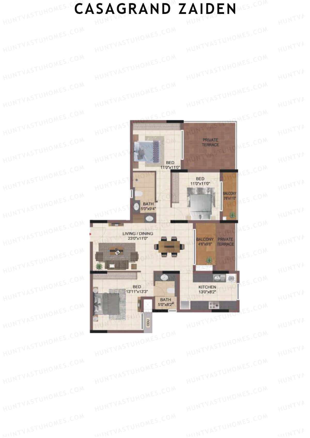 Casagrand Zaiden Tower B Unit 8 Floor Plan