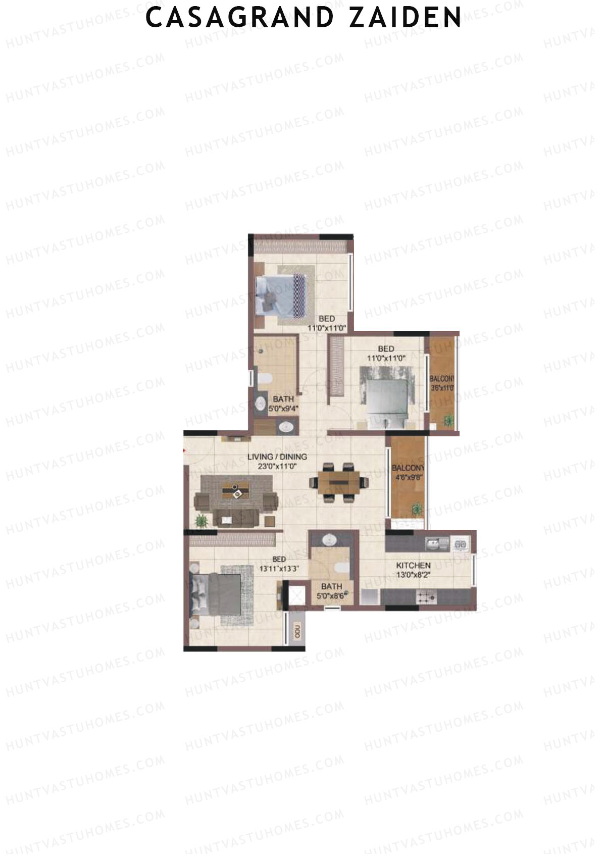 Casagrand Zaiden Tower B Unit 9 Floor Plan
