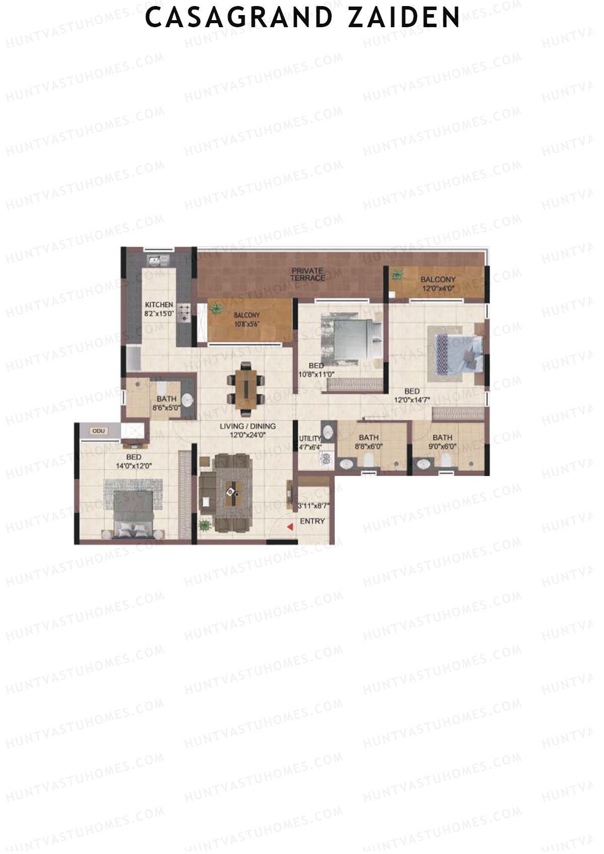 Casagrand Zaiden Tower C Unit 2 Floor Plan