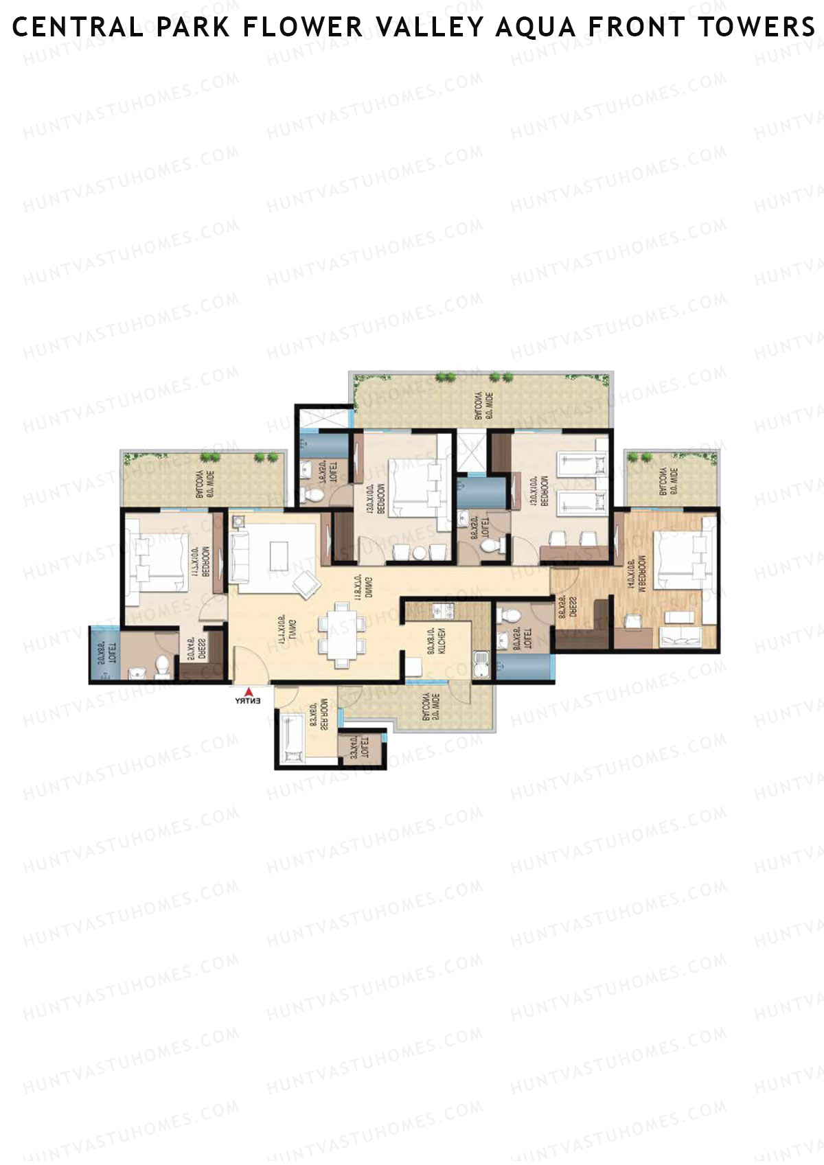 Central Park Flower Valley Aqua Front Towers Tower G Unit 2 Floor Plan