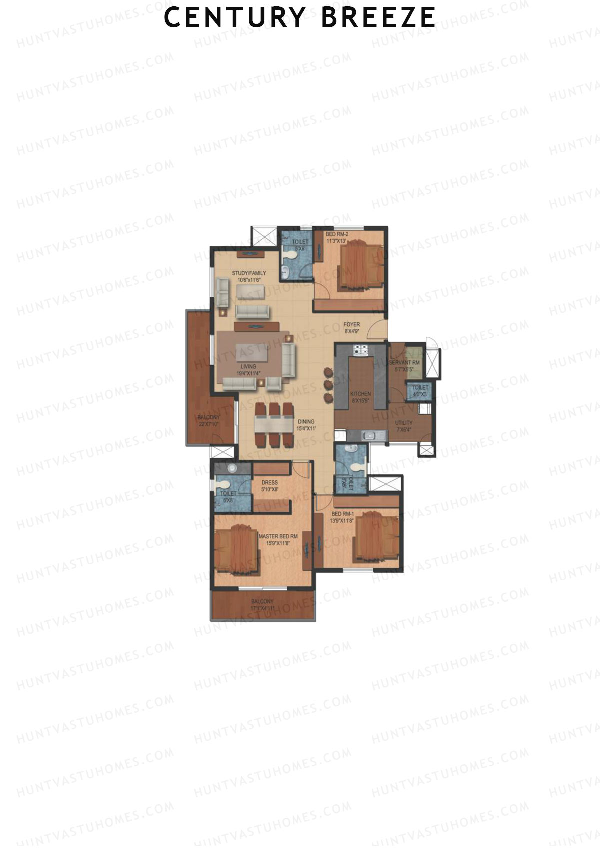 Century Breeze Block A Unit 3 (Type A) Floor Plan