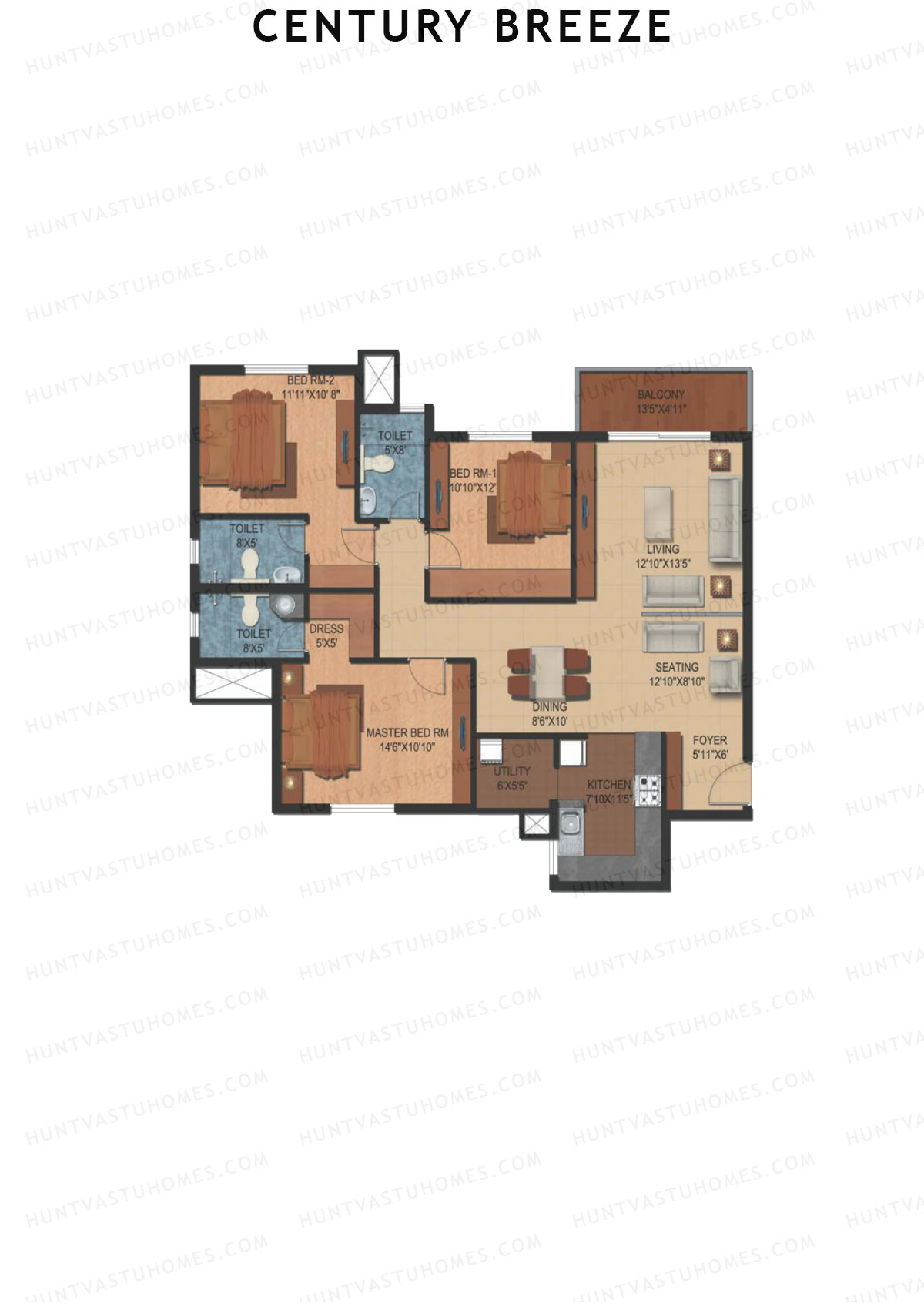 Century Breeze Block A Unit 4 (Type A) Floor Plan
