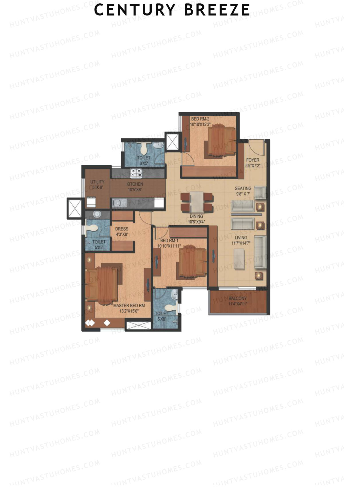 Century Breeze Block B Unit 2 (Type B) Floor Plan