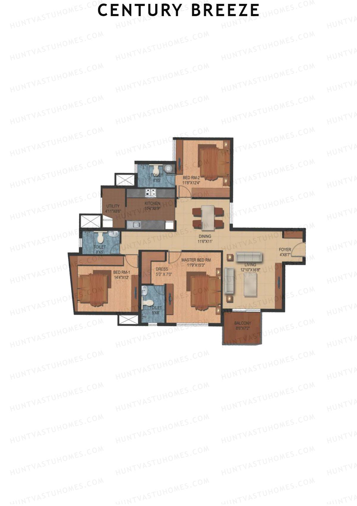 Century Breeze Block B Unit 3 (Type E) Floor Plan
