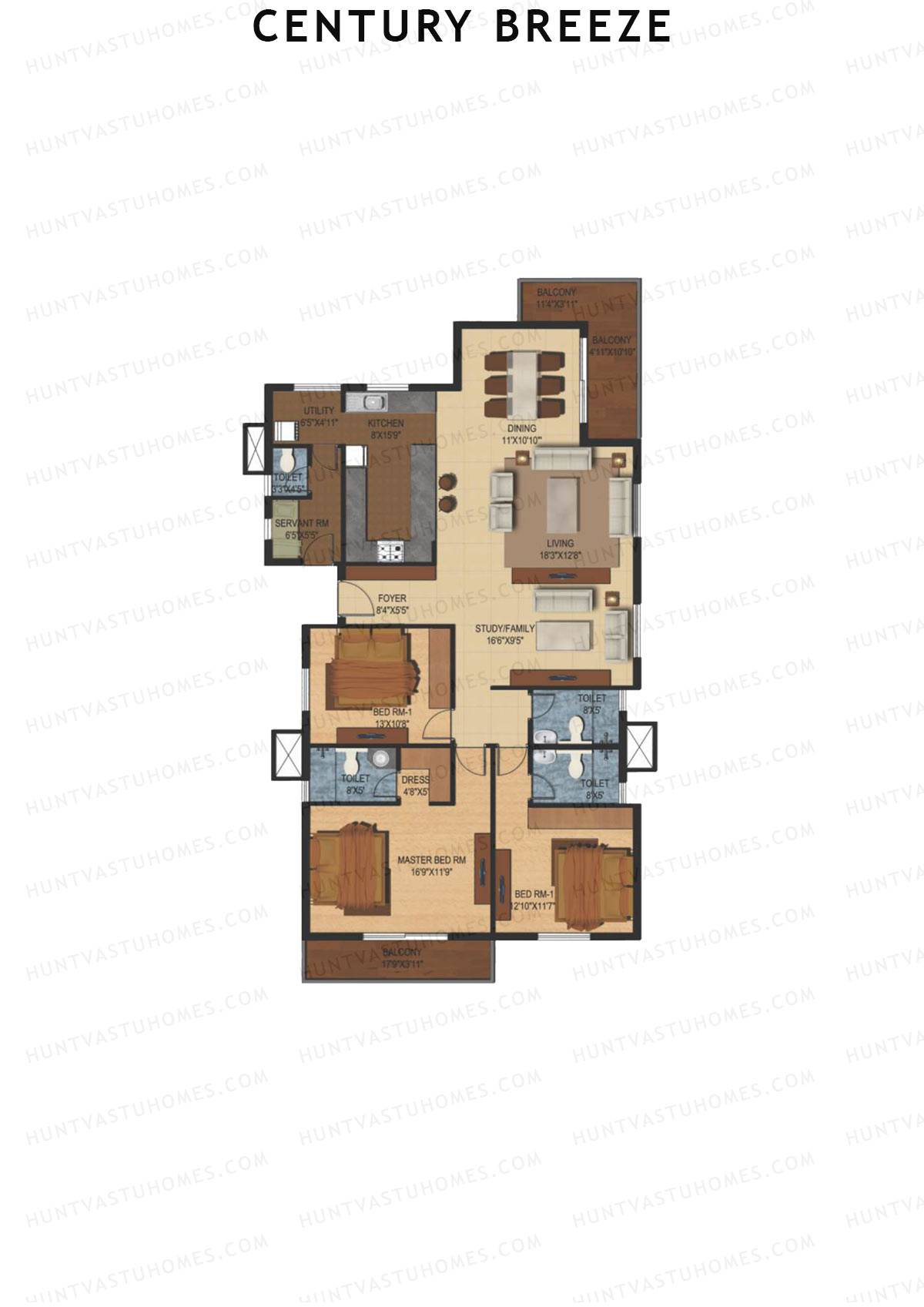 Century Breeze Block B Unit 6 (Type B) Floor Plan