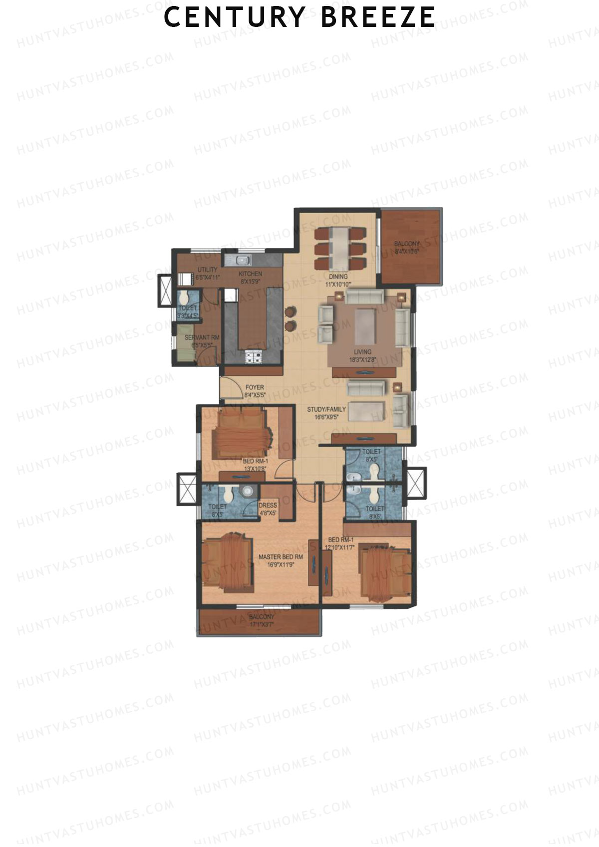 Century Breeze Block B Unit 6 (Type B) Floor Plan