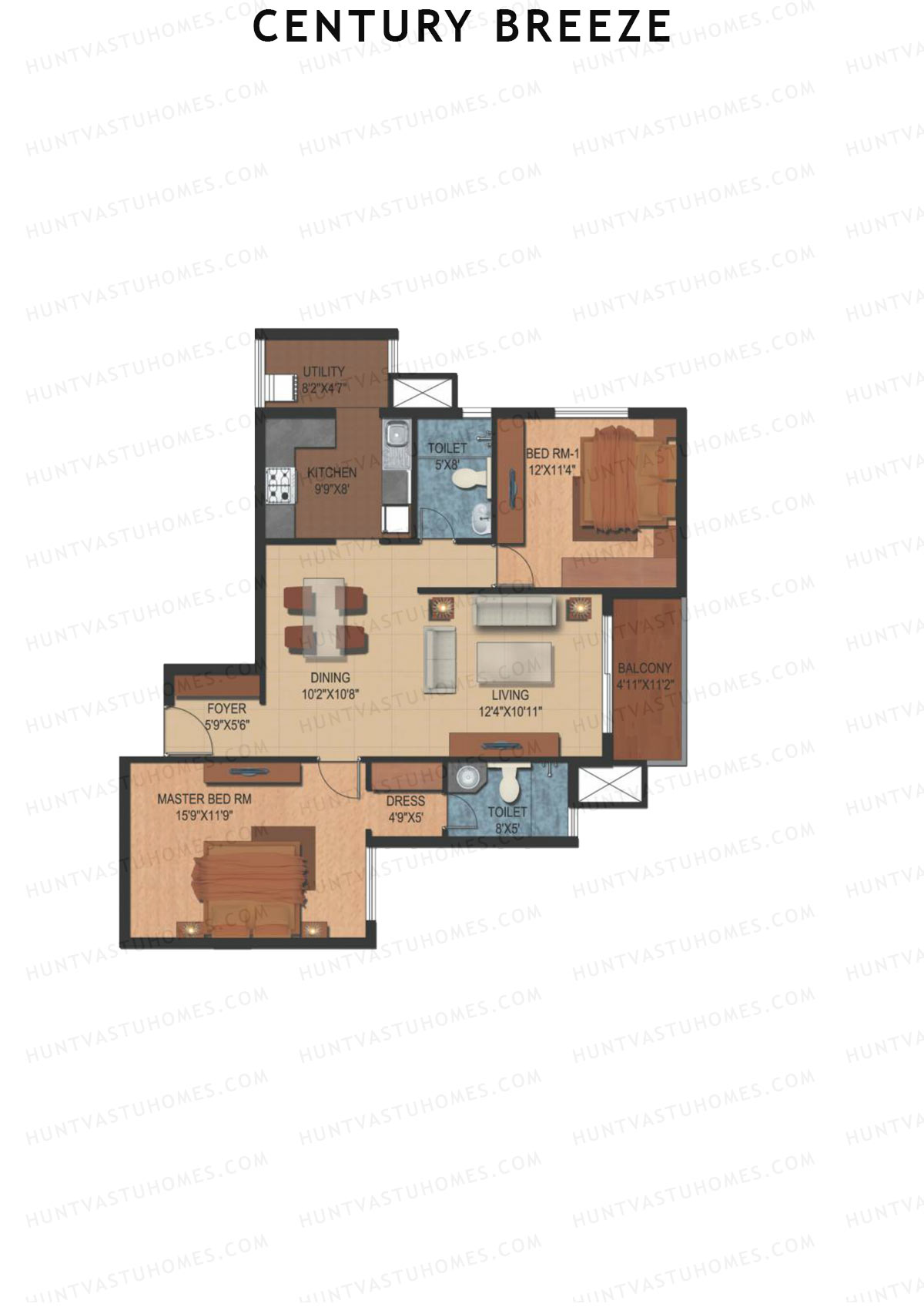 Century Breeze Block C Unit 2 (Type B) Floor Plan