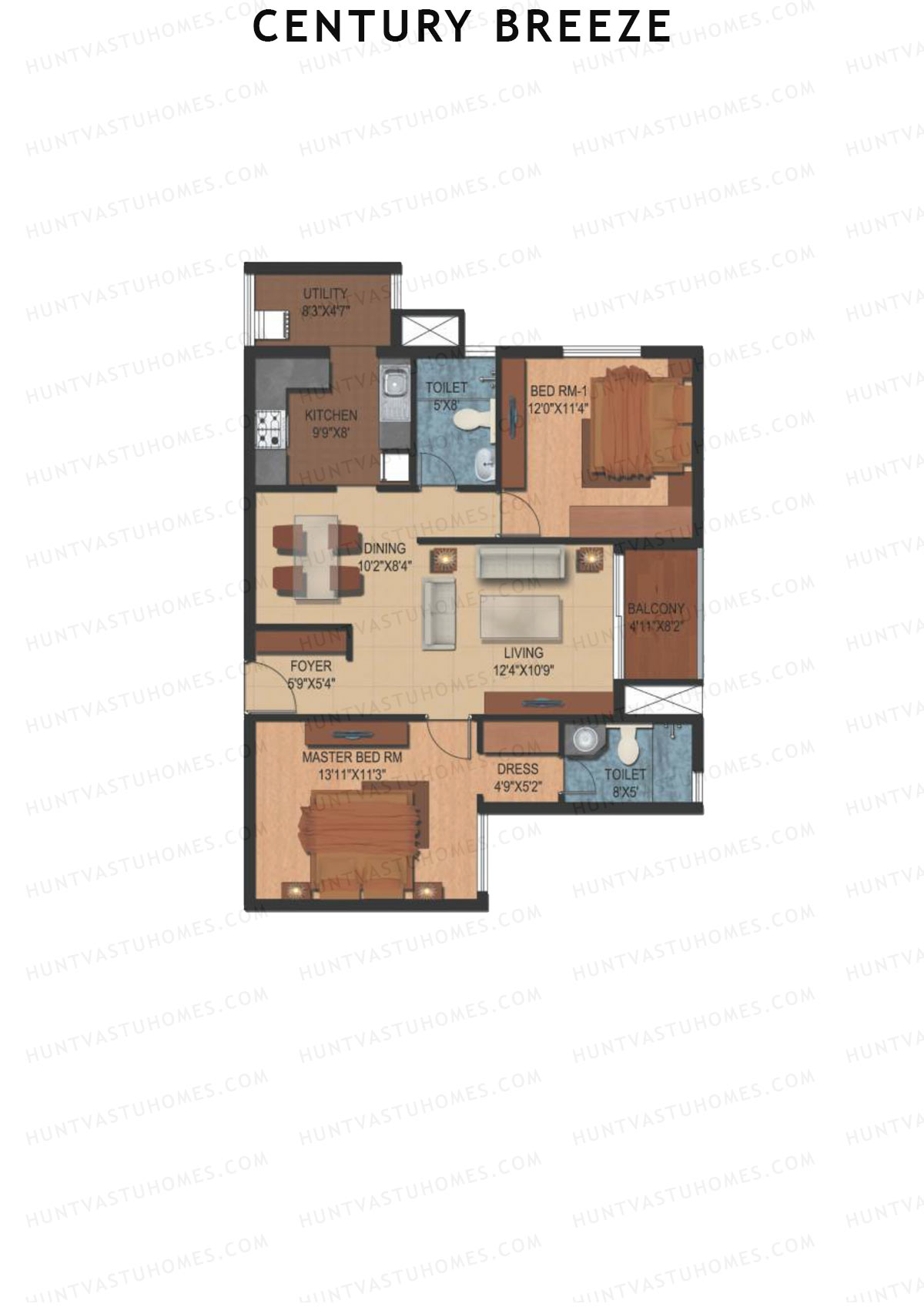 Century Breeze Block C Unit 4 (Type C) Floor Plan