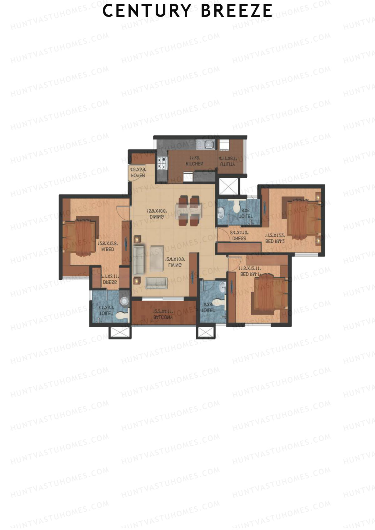 Century Breeze Block C Unit 6 (Type G) Floor Plan