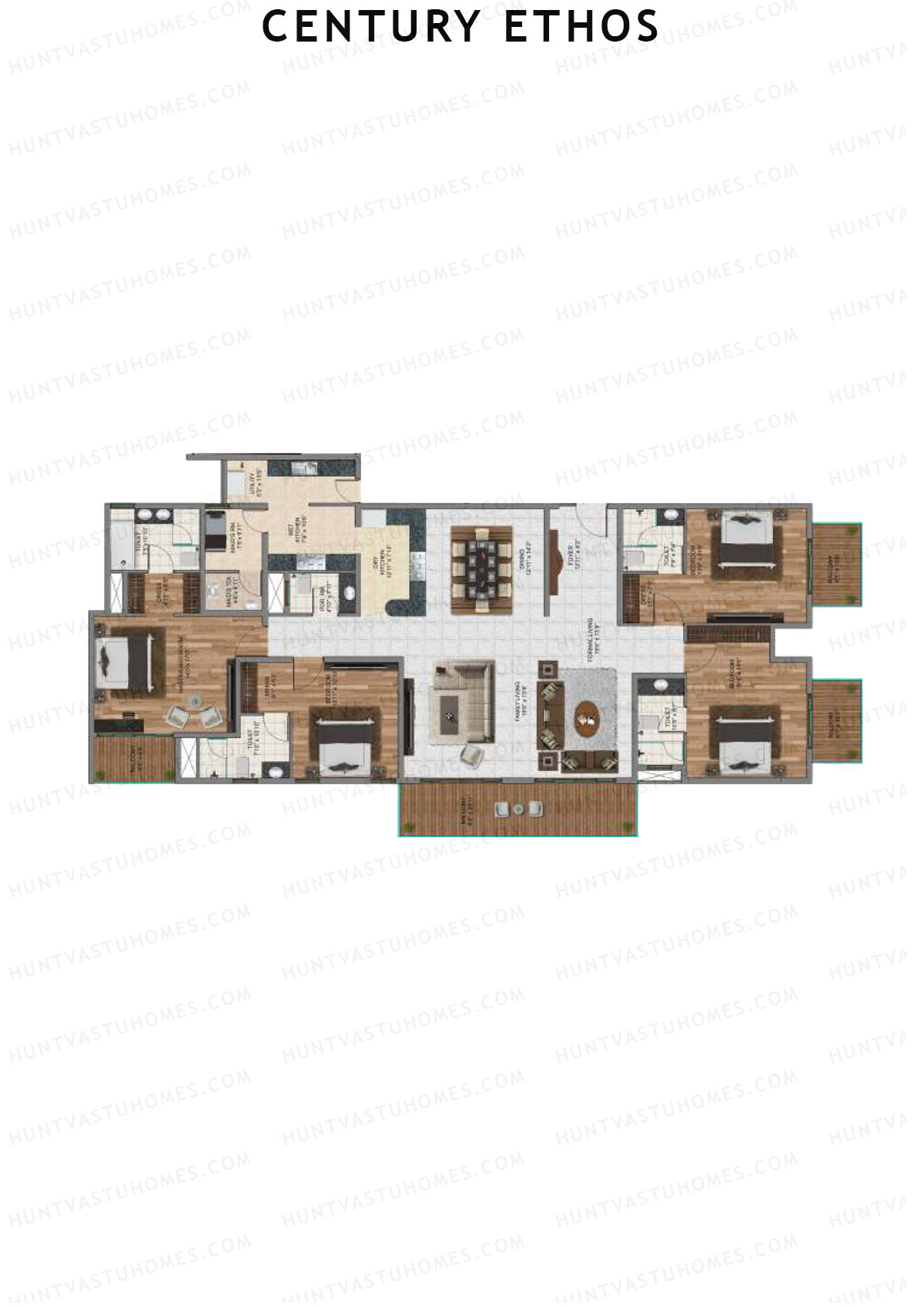 Century Ethos Chrome Unit 1 Floor Plan